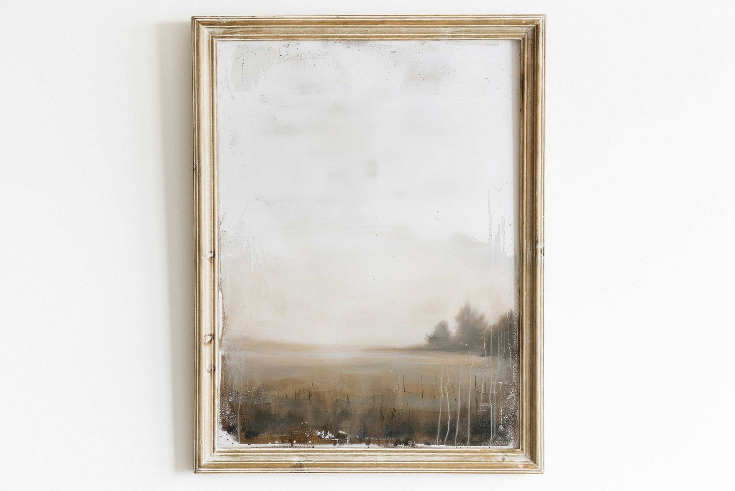 Countryside Landscape Art, Rustic Farmhouse Decor, Open Field Painting - WildfieldPrints