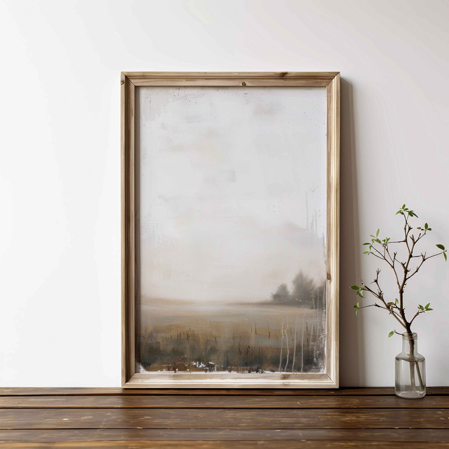 Countryside Landscape Art, Rustic Farmhouse Decor, Open Field Painting - WildfieldPrints