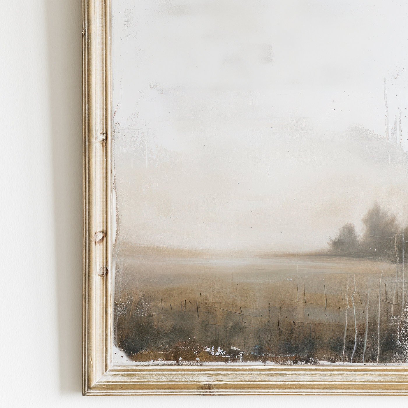 Countryside Landscape Art, Rustic Farmhouse Decor, Open Field Painting - WildfieldPrints