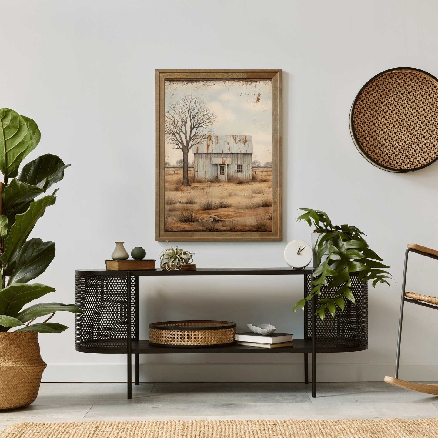 Countryside Print, Rustic Farmhouse Wall Decor, Vintage Home Accent - WildfieldPrints