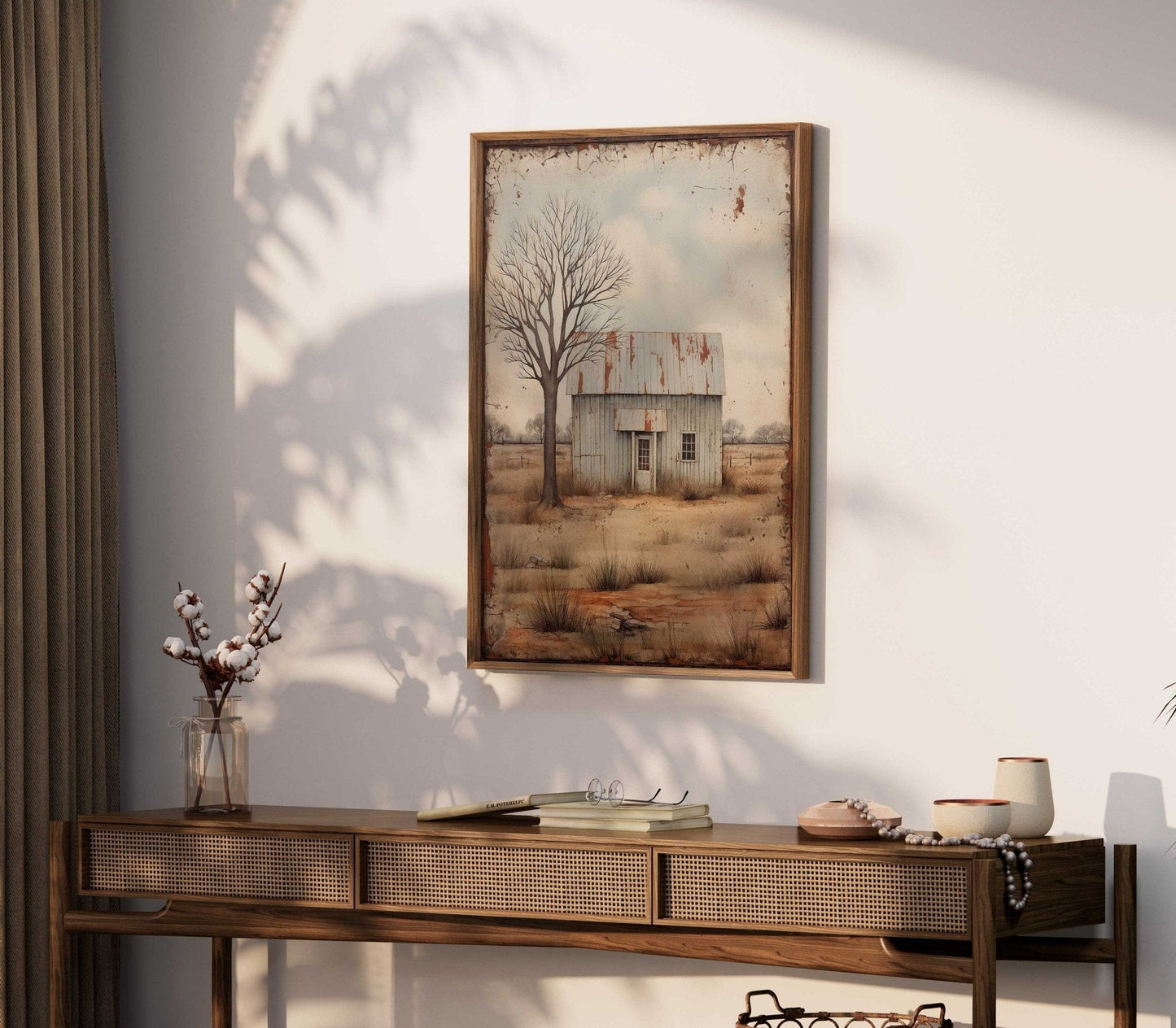 Countryside Print, Rustic Farmhouse Wall Decor, Vintage Home Accent - WildfieldPrints