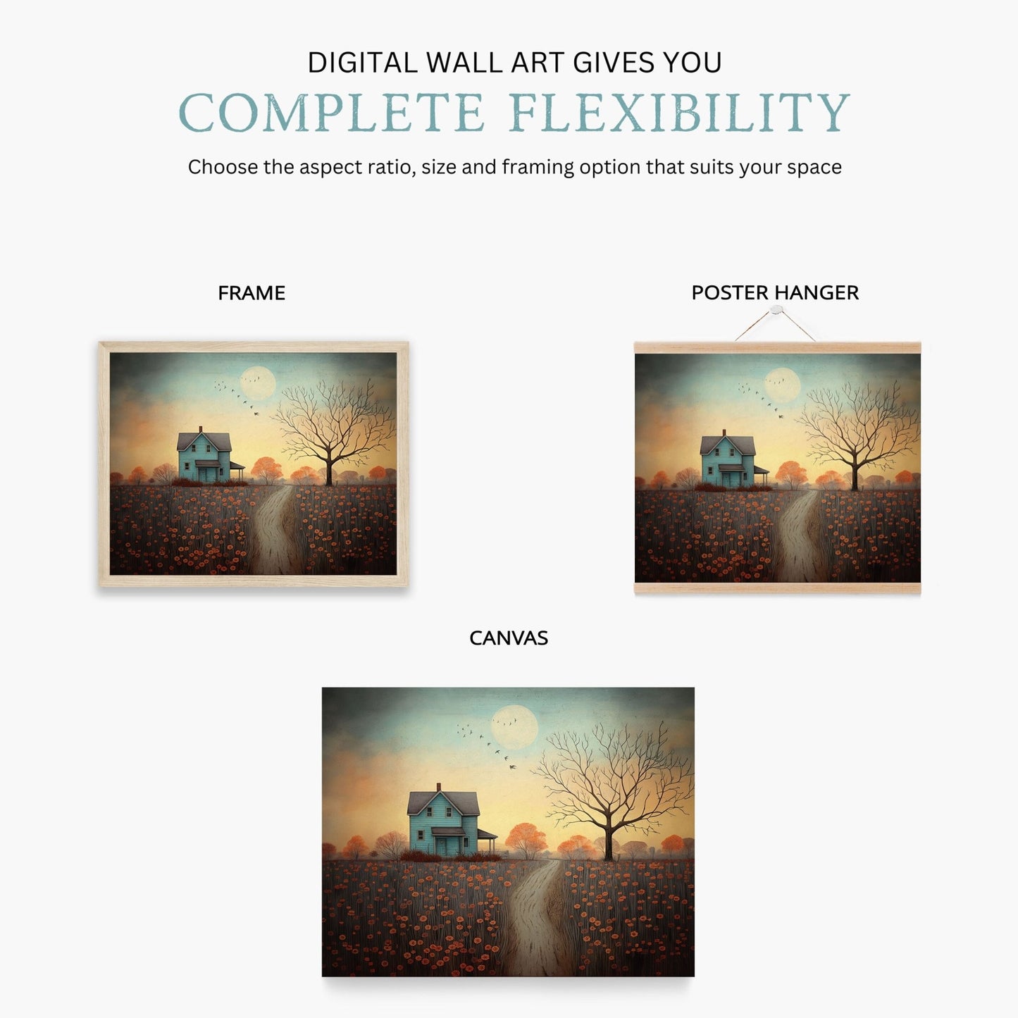 Countryside Wall Art, Rustic Home Decor, Country Landscape Print - WildfieldPrints