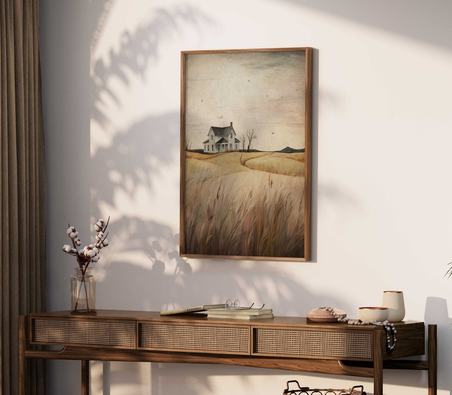 Countryside Wall Art, Vintage House Decor, Farmhouse Painting - WildfieldPrints
