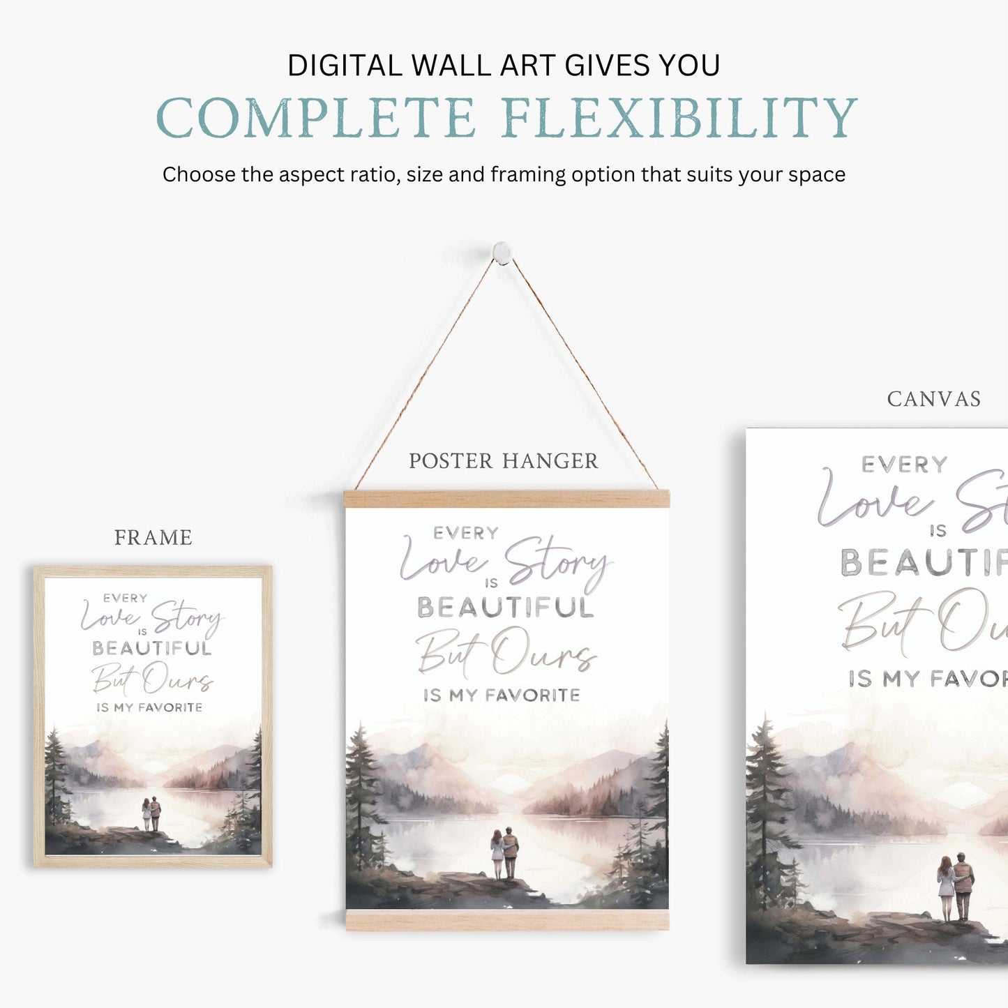 Couples Wall Art, Romantic Gift Ideas, Love Quote Decor, Anniversary Gift - WildfieldPrints