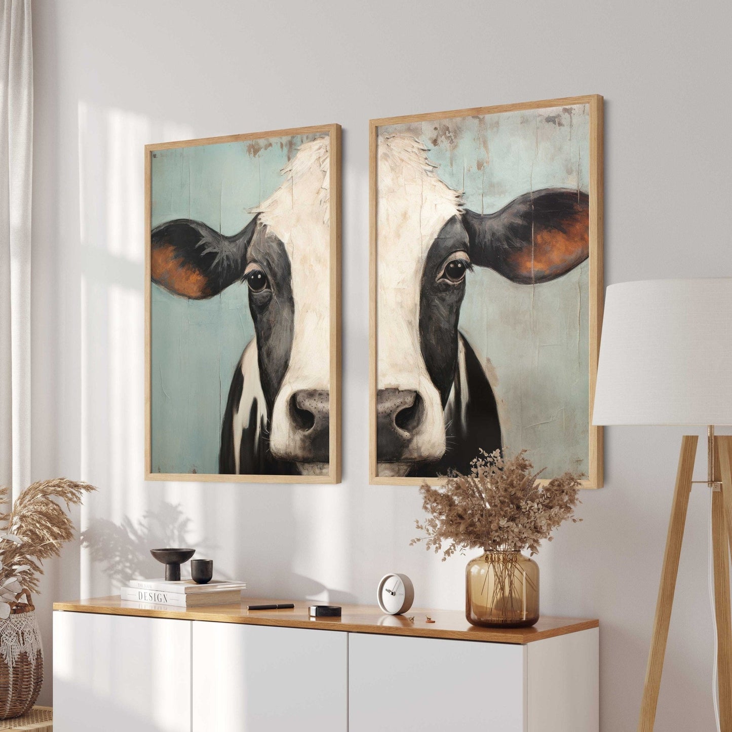 Cow Prints, Rustic Farmhouse Wall Decor, Country Animal Art - WildfieldPrints