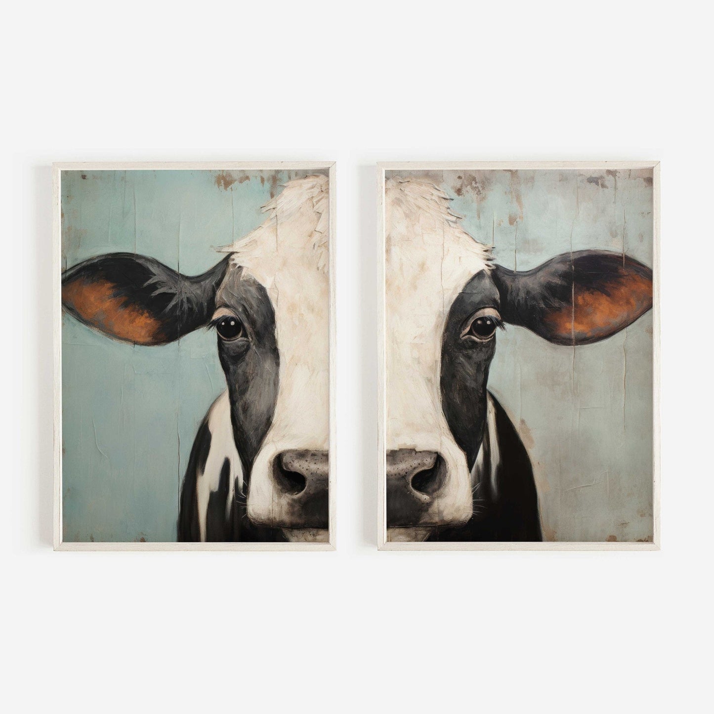 Cow Prints, Rustic Farmhouse Wall Decor, Country Animal Art - WildfieldPrints