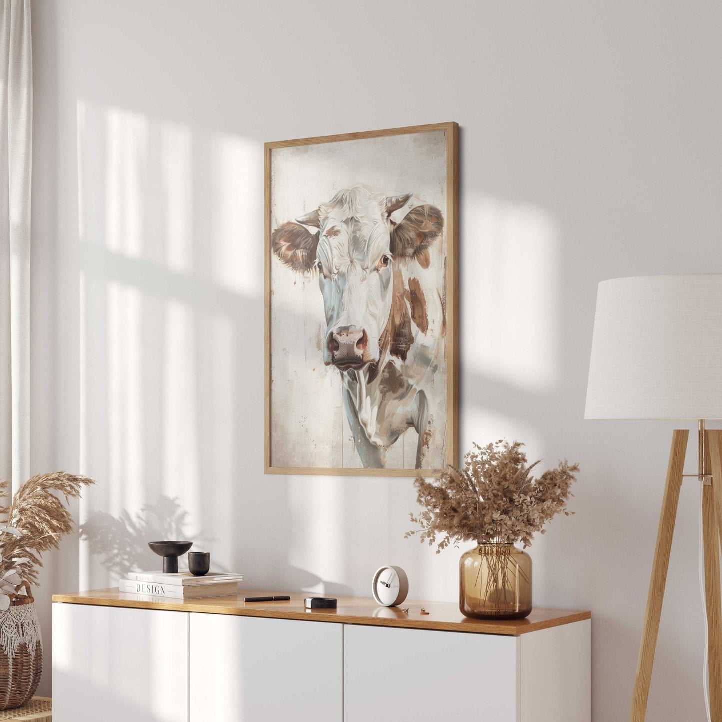 Cow Wall Art, Vintage Farm Animal Print, Rustic Home Decor - WildfieldPrints