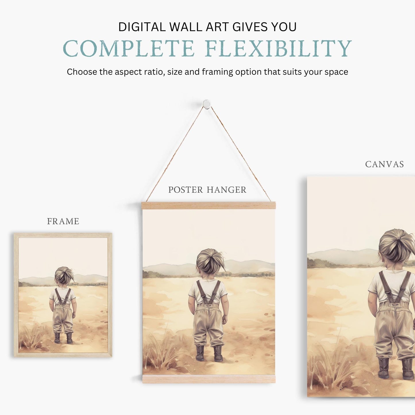 Cowgirl Nursery Prints, Farmhouse Wall Decor, Country Themed Art - WildfieldPrints