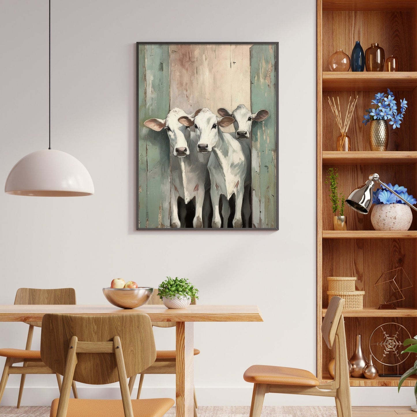 Cows Print, Rustic Farmhouse Wall Art, Cattle Decor for Home - WildfieldPrints