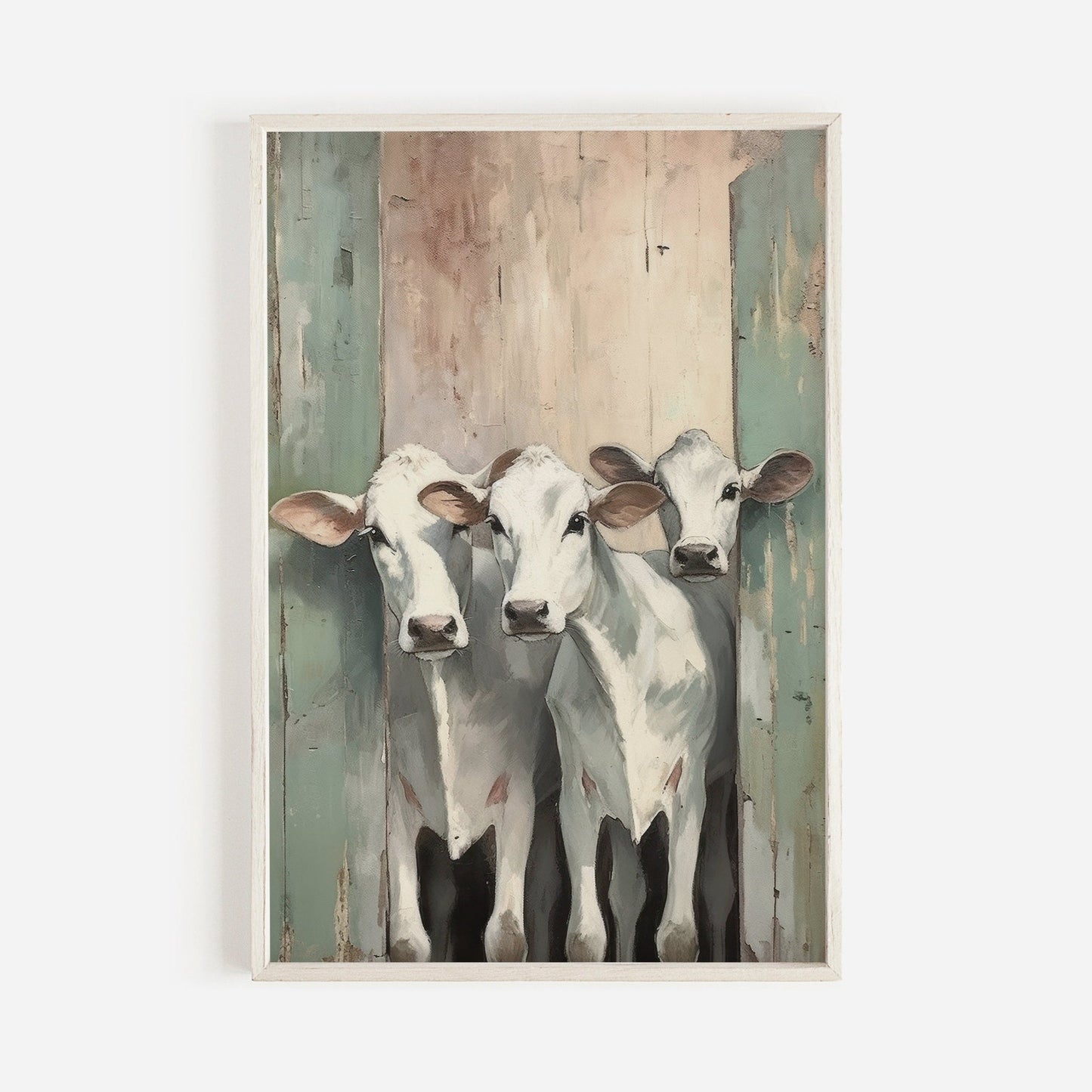 Cows Print, Rustic Farmhouse Wall Art, Cattle Decor for Home - WildfieldPrints