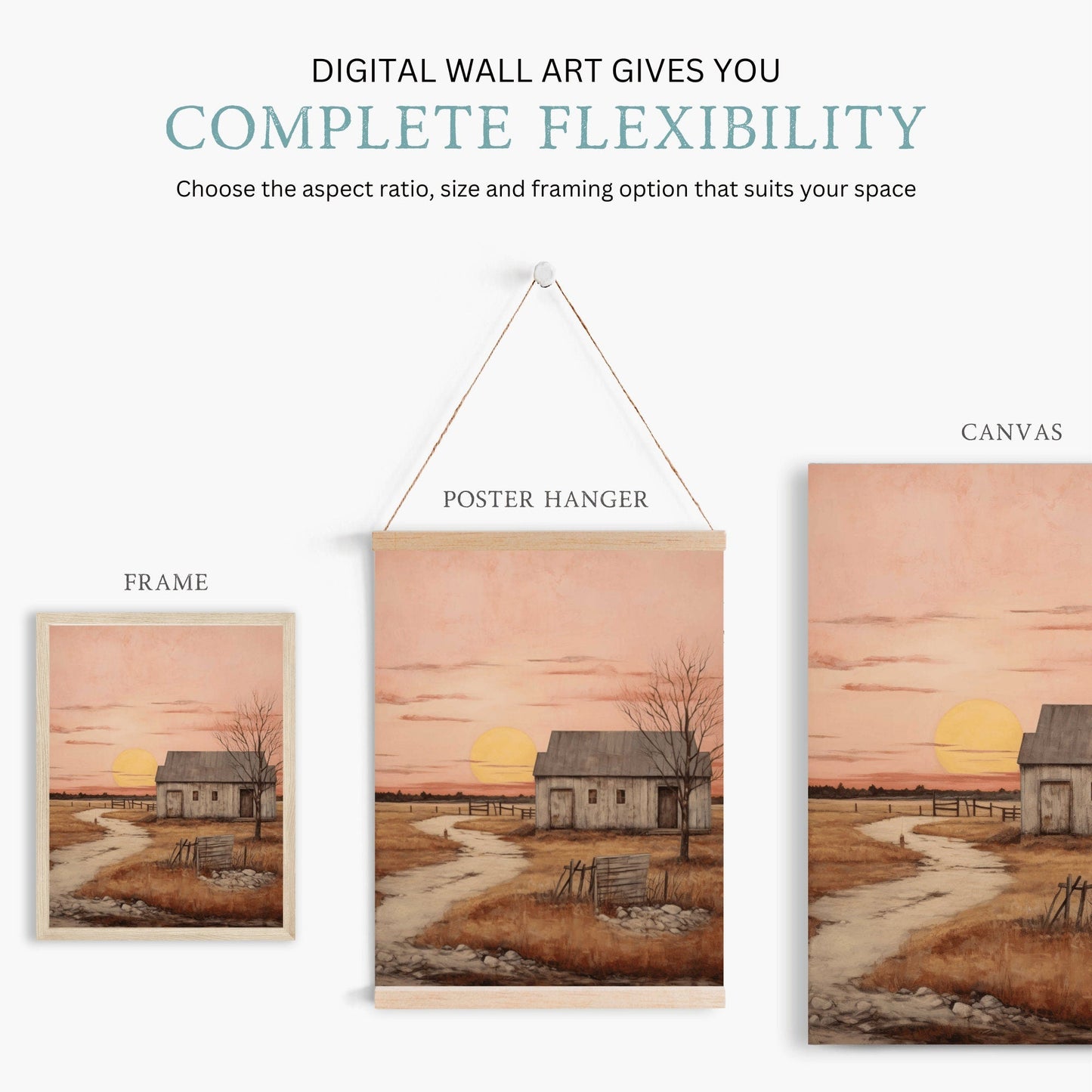 Cozy Country Home Decor, Rustic Wall Art, Farmhouse Painting - WildfieldPrints