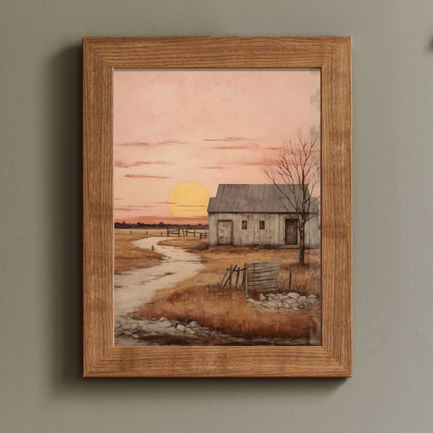 Cozy Country Home Decor, Rustic Wall Art, Farmhouse Painting - WildfieldPrints