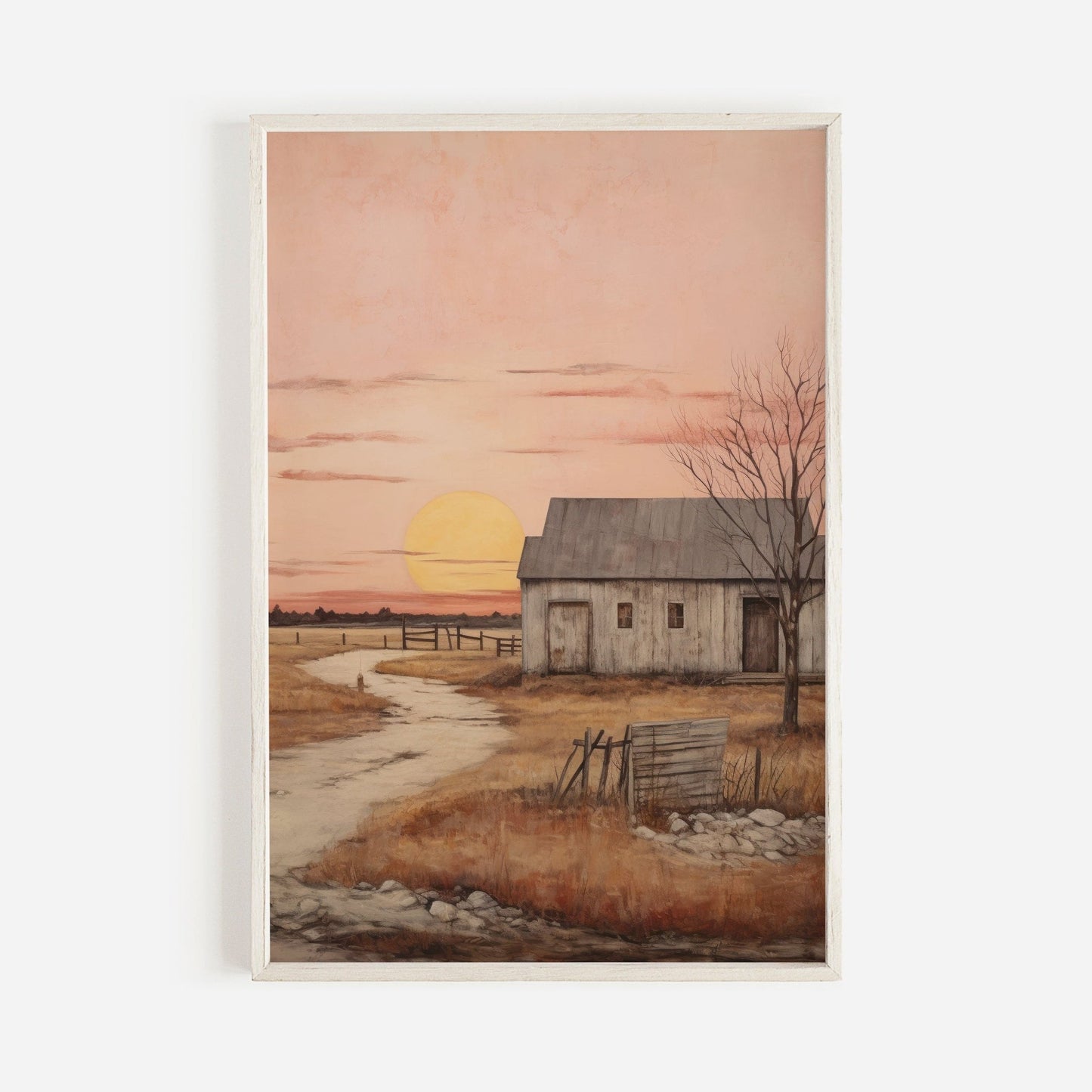 Cozy Country Home Decor, Rustic Wall Art, Farmhouse Painting - WildfieldPrints