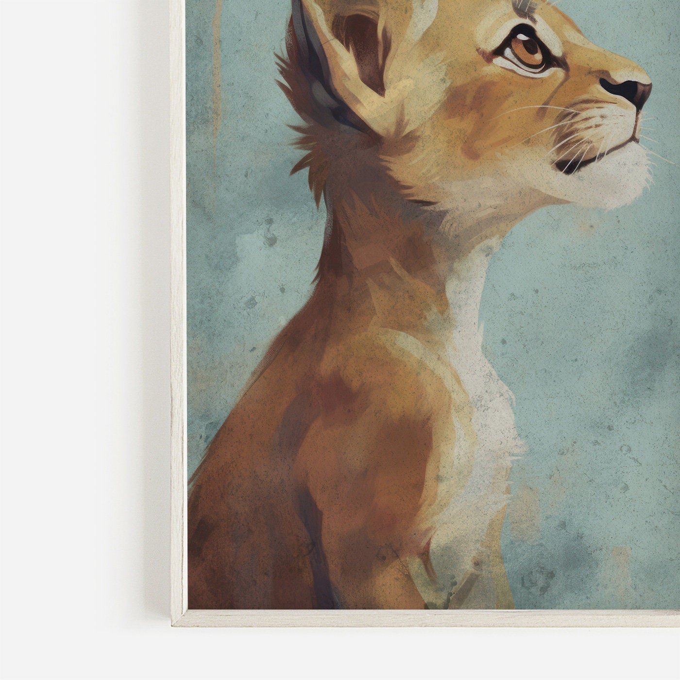 Cute Animal Wall Art, Vintage Nursery Print, Baby Lion Art, Safari Decor - WildfieldPrints
