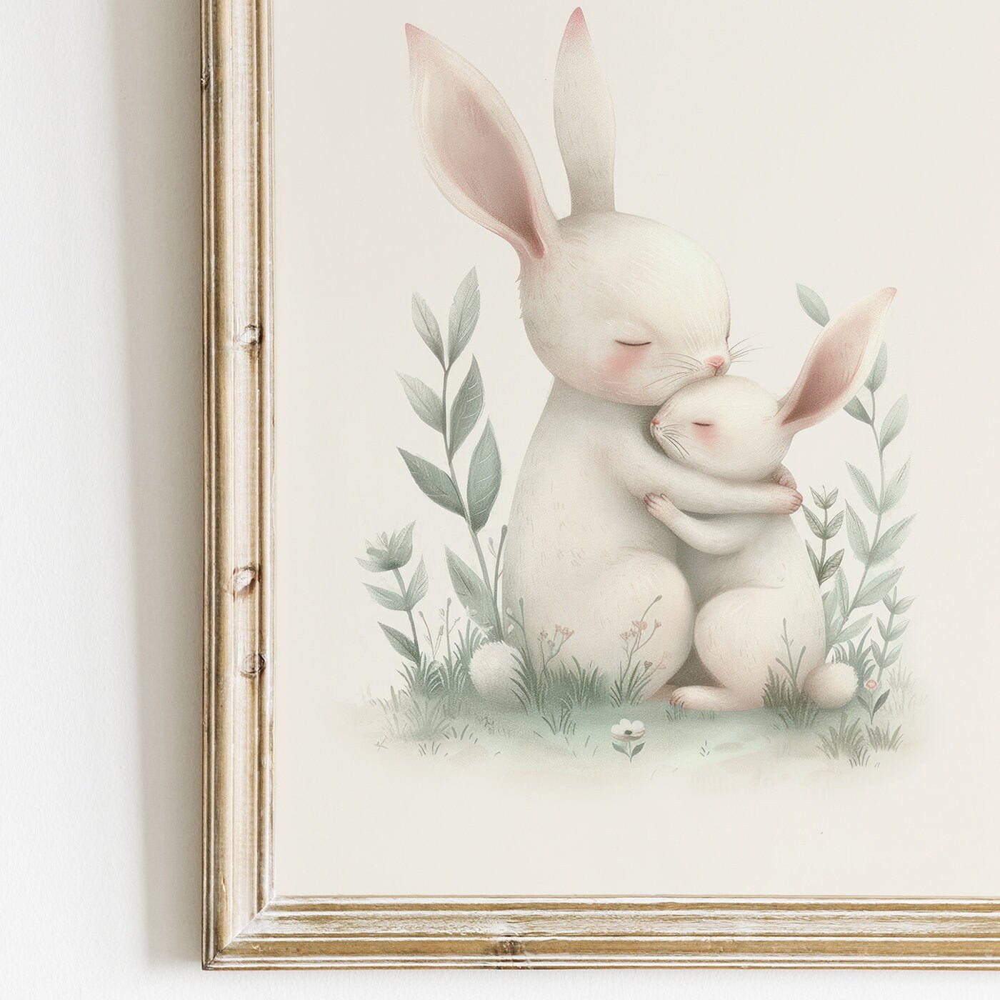 Cute Bunny Nursery Art Print, Animal Nursery Decor, Woodland Baby Animals, Nursery Decor, Baby Shower Gift, PRINTABLE Animal Nursery Art - My Store
