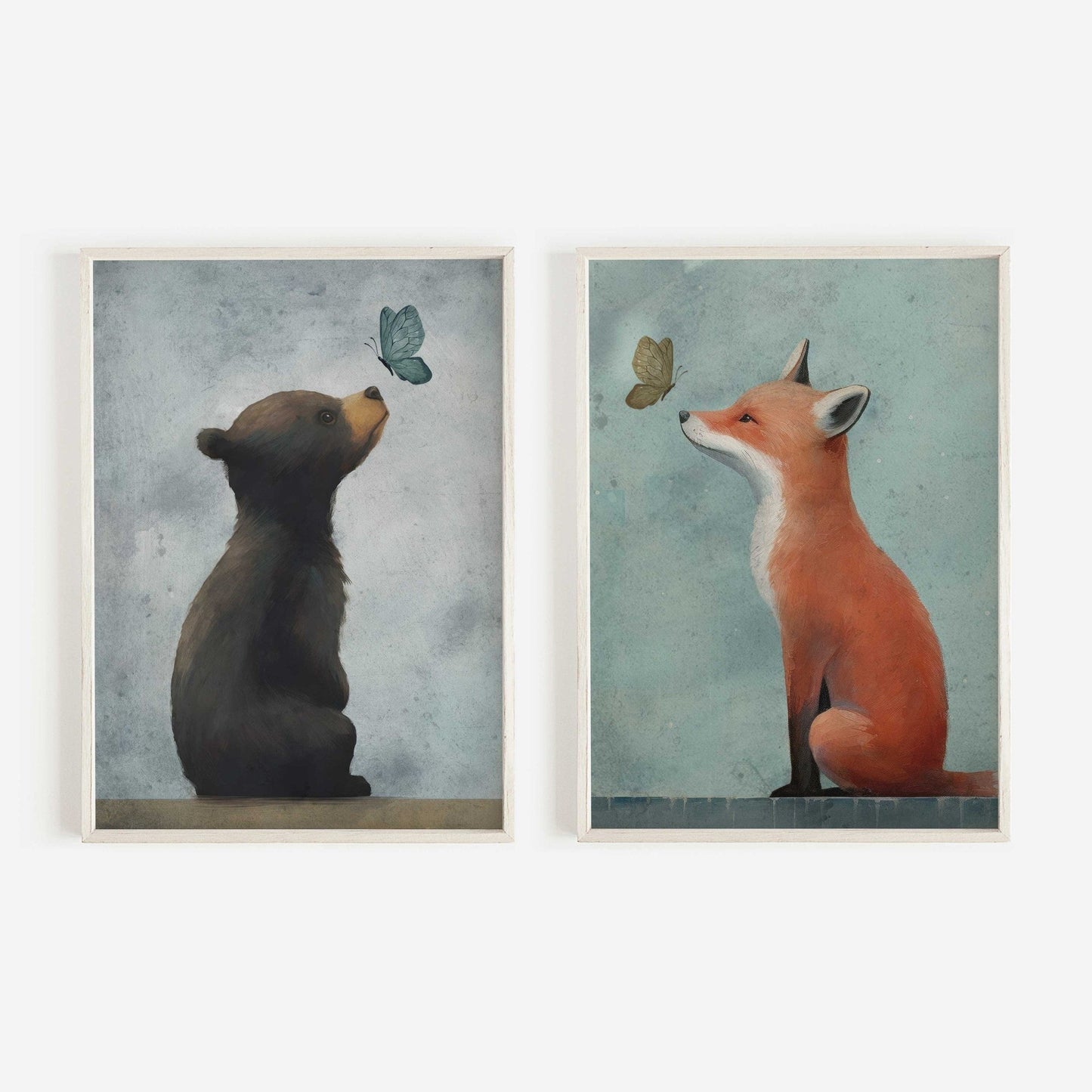 Cute Forest Animal Prints, Woodland Nursery Decor, Baby Animal Art - WildfieldPrints