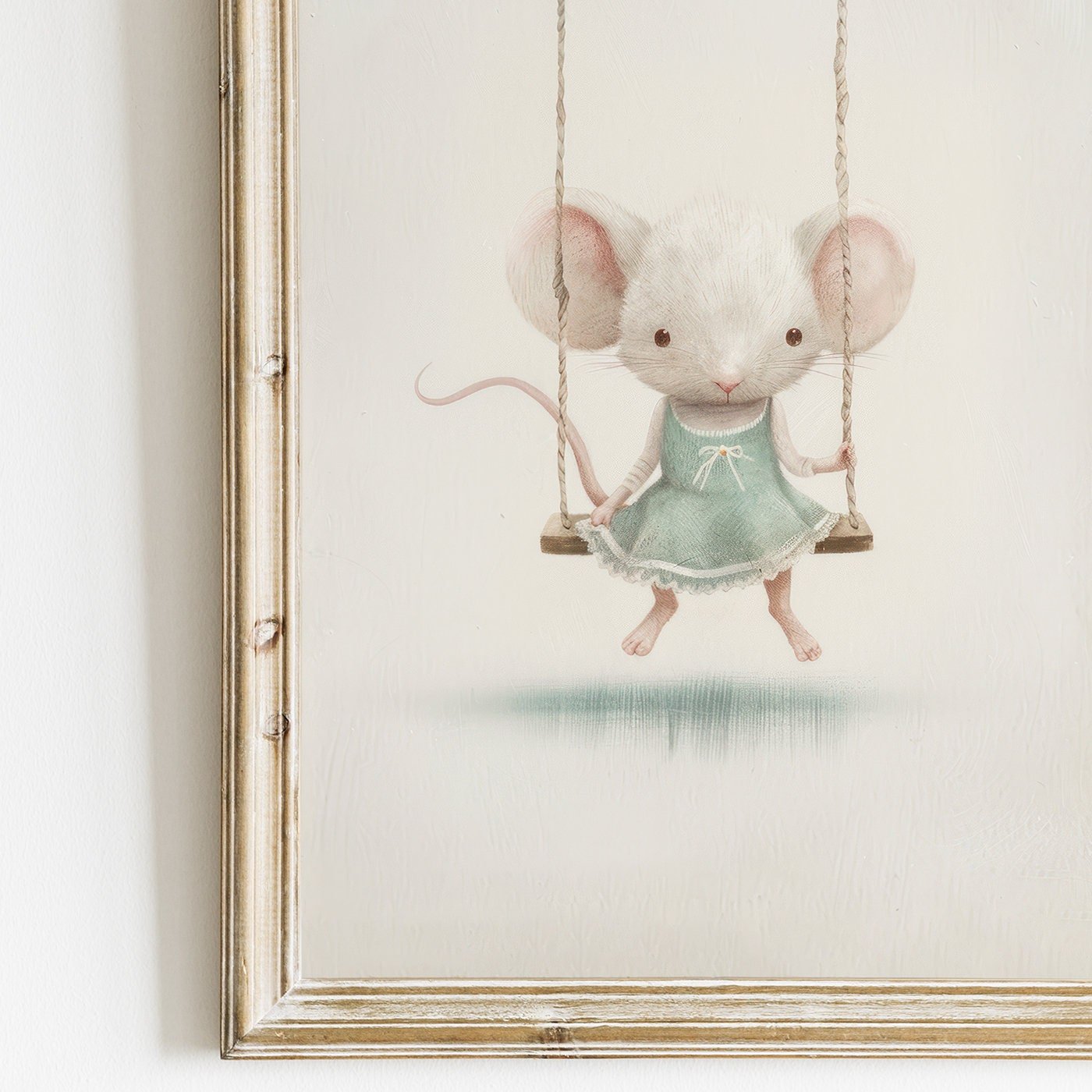 Cute Mouse Print, Whimsical Nursery Decor, Vintage Girls Room Art - WildfieldPrints