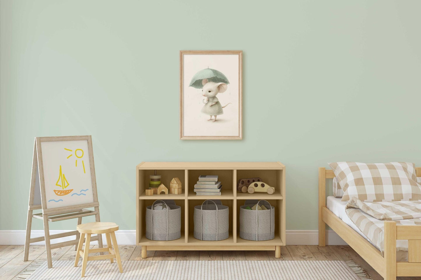 Cute Mouse Prints, Whimsical Nursery Wall Decor, Girls Room Art - WildfieldPrints