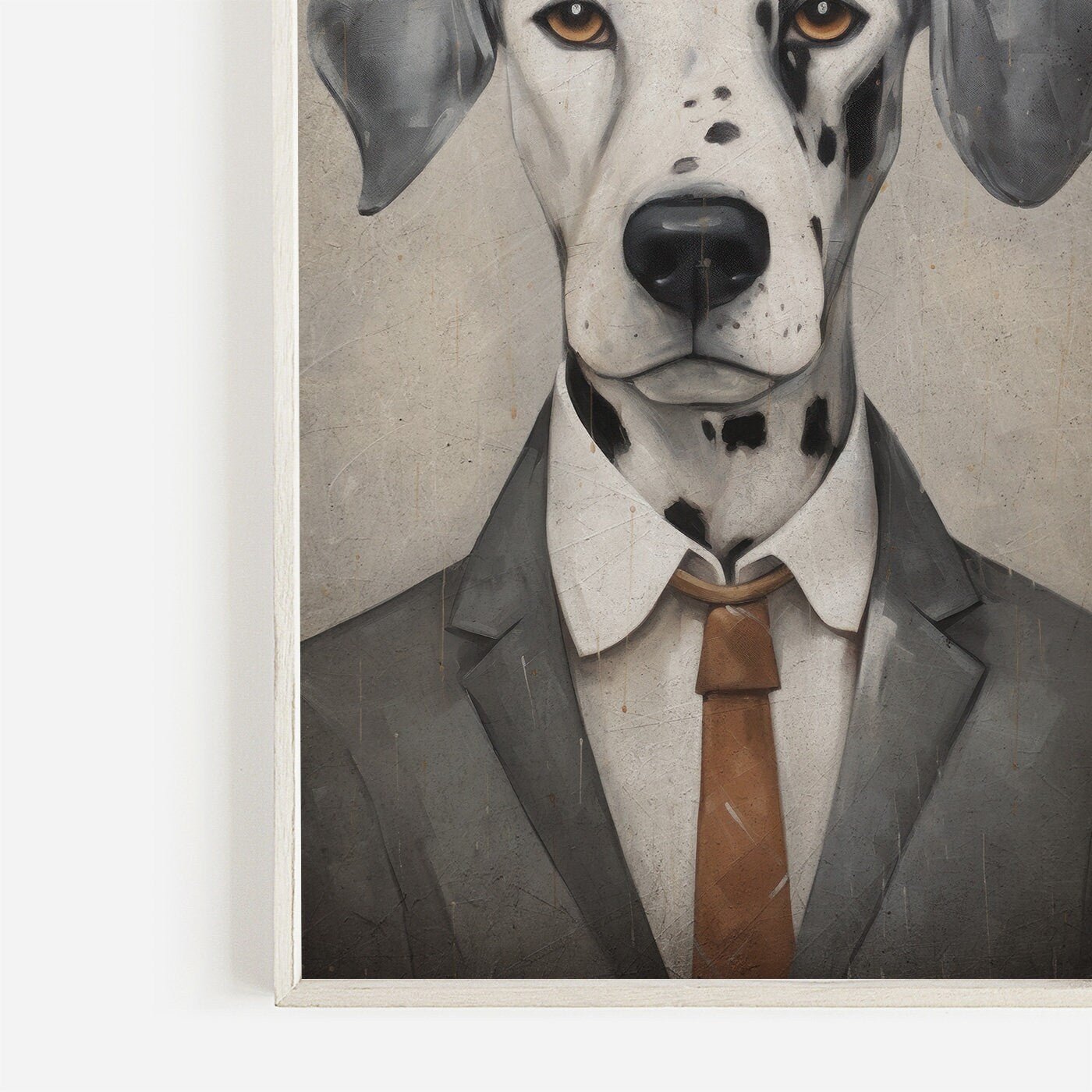 Dalmatian Art Print, Whimsical Dog Wall Decor, Fun Dog Portrait - WildfieldPrints