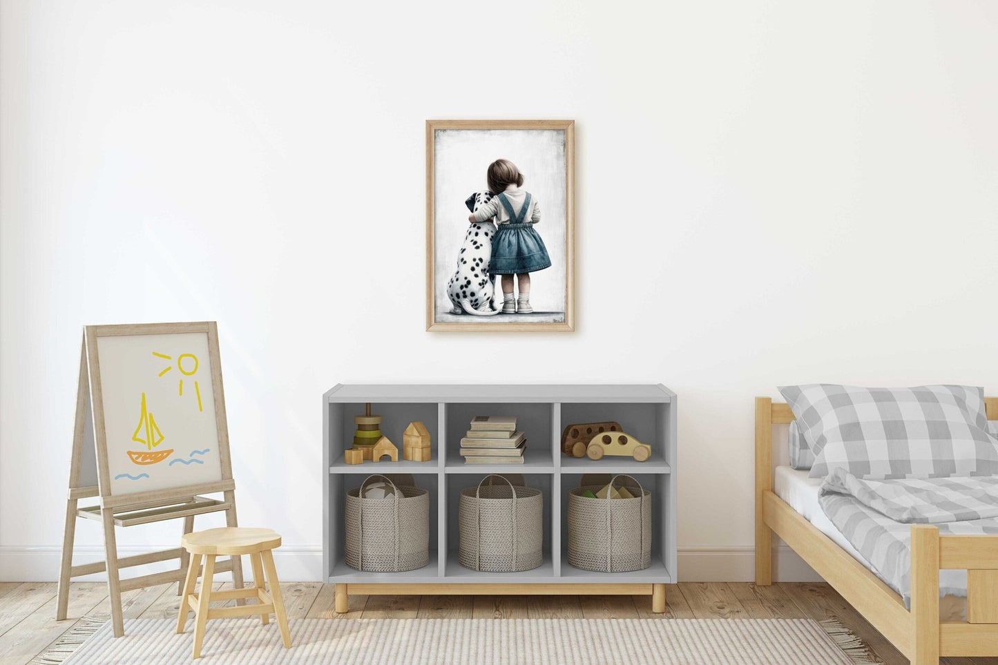 Dalmatian Dog Wall Art, Cute Nursery Decor for Girls, Toddler Room - WildfieldPrints
