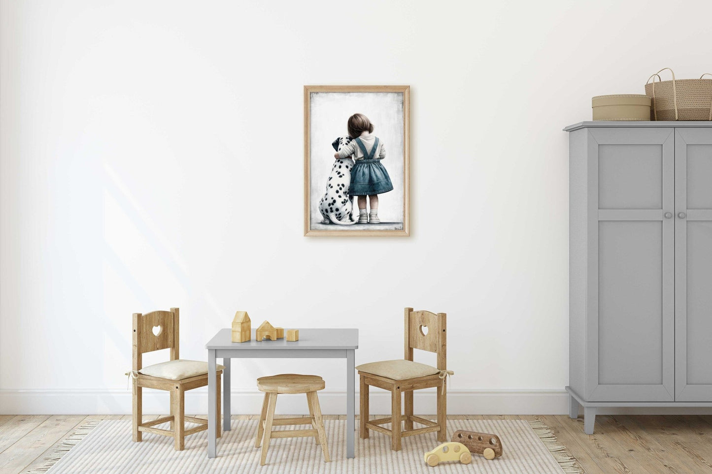 Dalmatian Dog Wall Art, Cute Nursery Decor for Girls, Toddler Room - WildfieldPrints