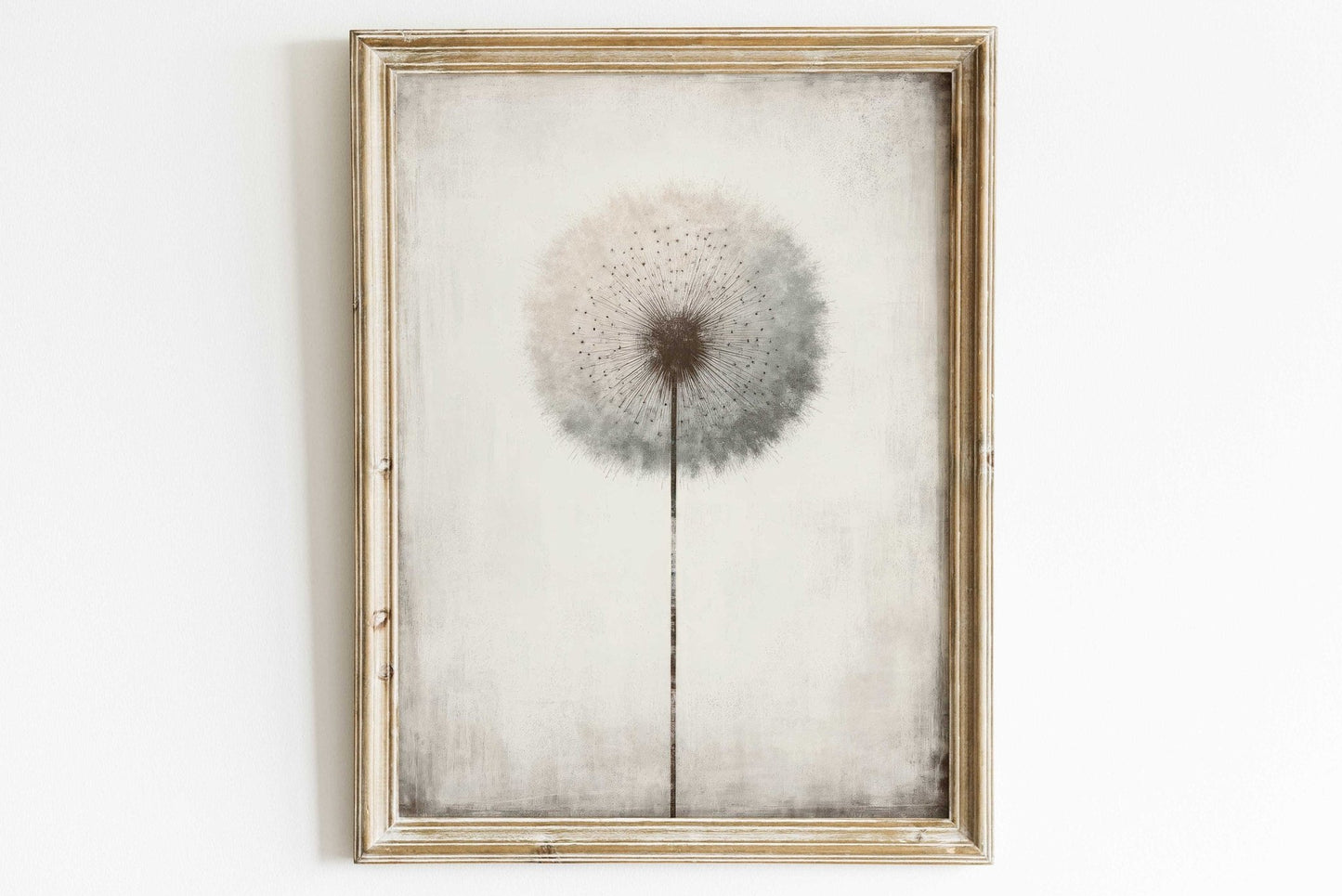 Dandelion Print, Minimalist Wall Decor, Vintage Floral Artwork - WildfieldPrints