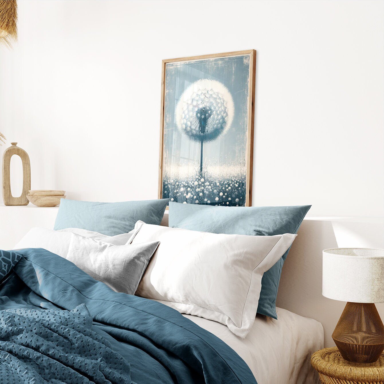 Dandelion Prints, Vintage Flower Wall Decor, Modern Farmhouse Style - WildfieldPrints