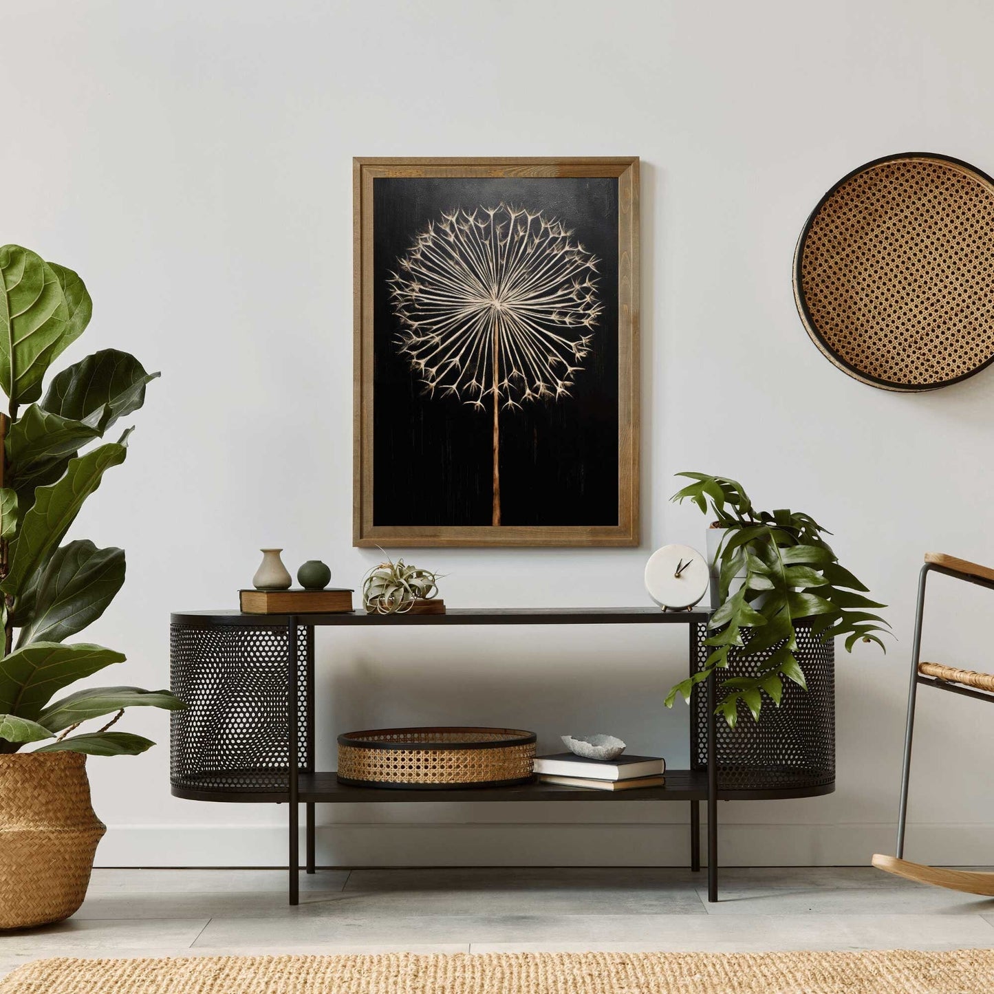 Dandelion Wall Art, Vintage Flower Decor, Rustic Floral Accent - WildfieldPrints
