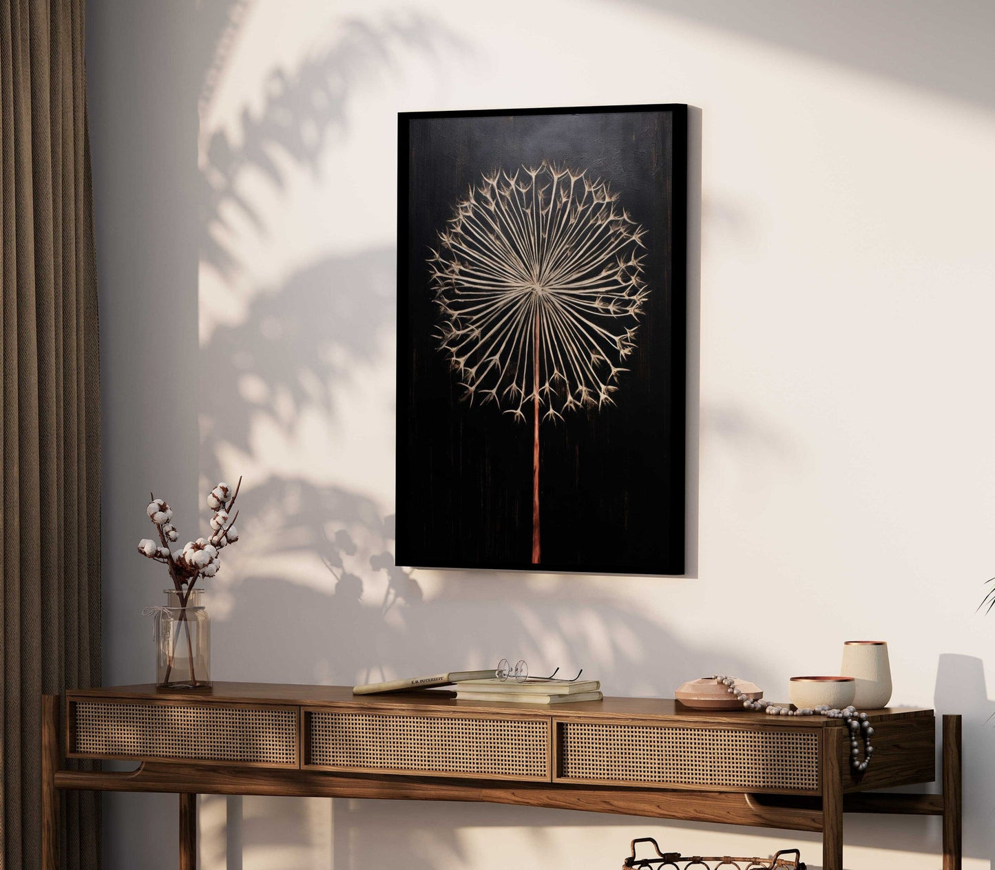 Dandelion Wall Art, Vintage Flower Decor, Rustic Floral Accent - WildfieldPrints