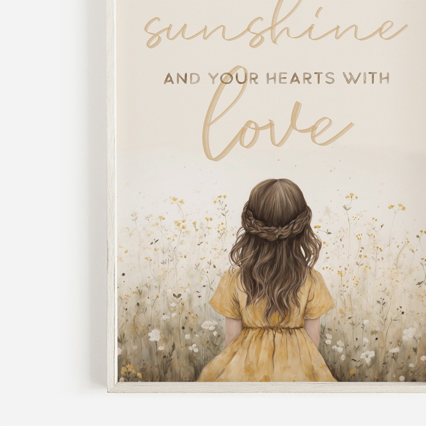 Daughter Quote Wall Art, Vintage Nursery Decor for Baby Girl, Gift Idea - WildfieldPrints
