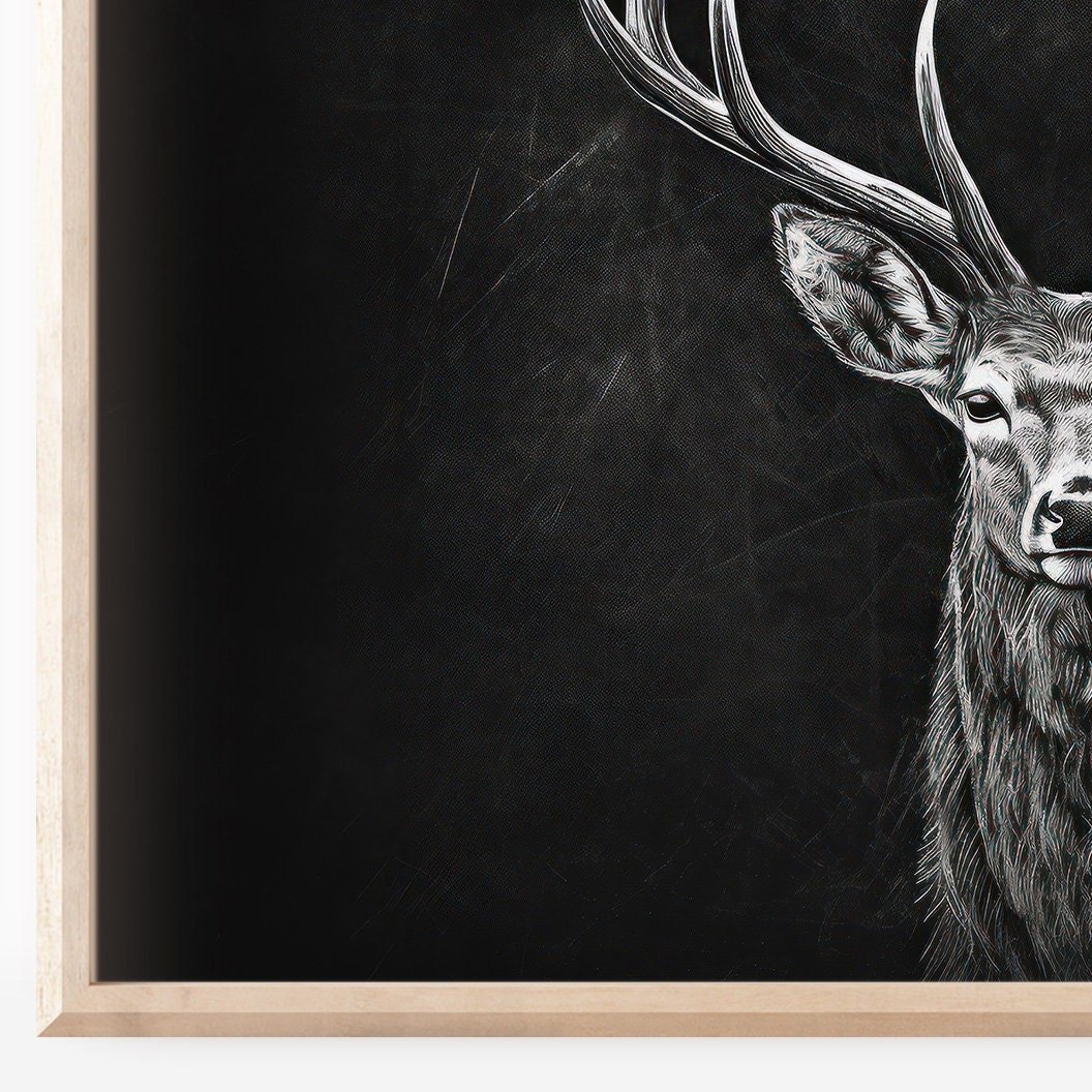 Deer Art Print, Forest Animal Wall Decor, Rustic Hunting Decor - WildfieldPrints