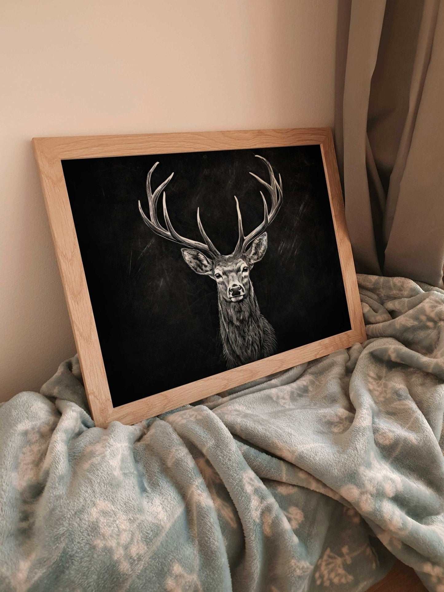 Deer Art Print, Forest Animal Wall Decor, Rustic Hunting Decor - WildfieldPrints