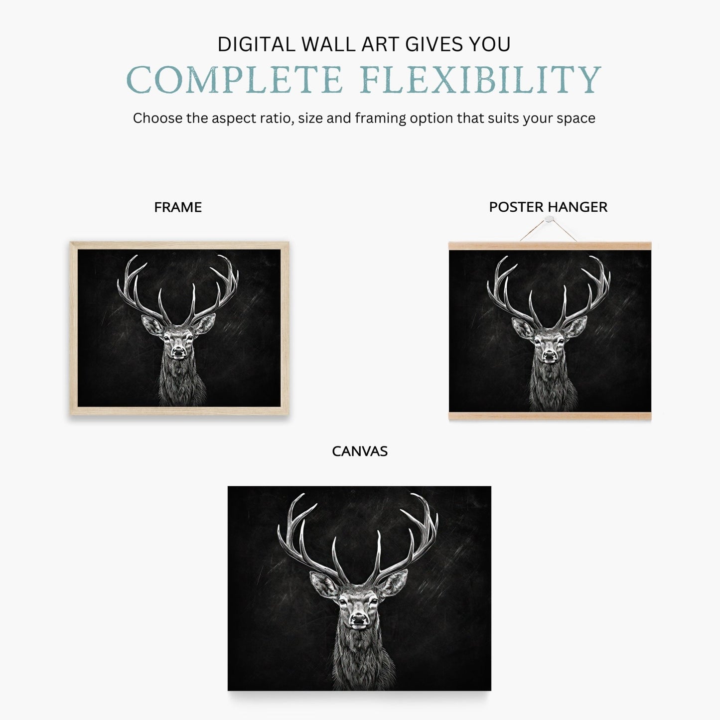Deer Art Print, Forest Animal Wall Decor, Rustic Hunting Decor - WildfieldPrints