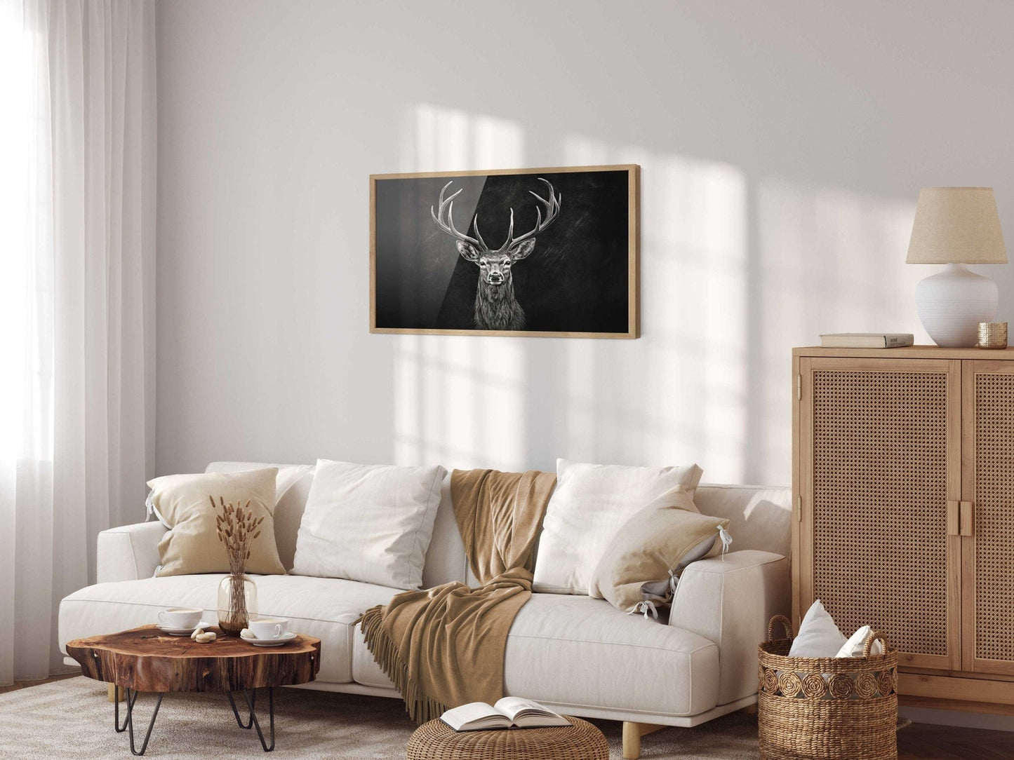 Deer Art Print, Forest Animal Wall Decor, Rustic Hunting Decor - WildfieldPrints