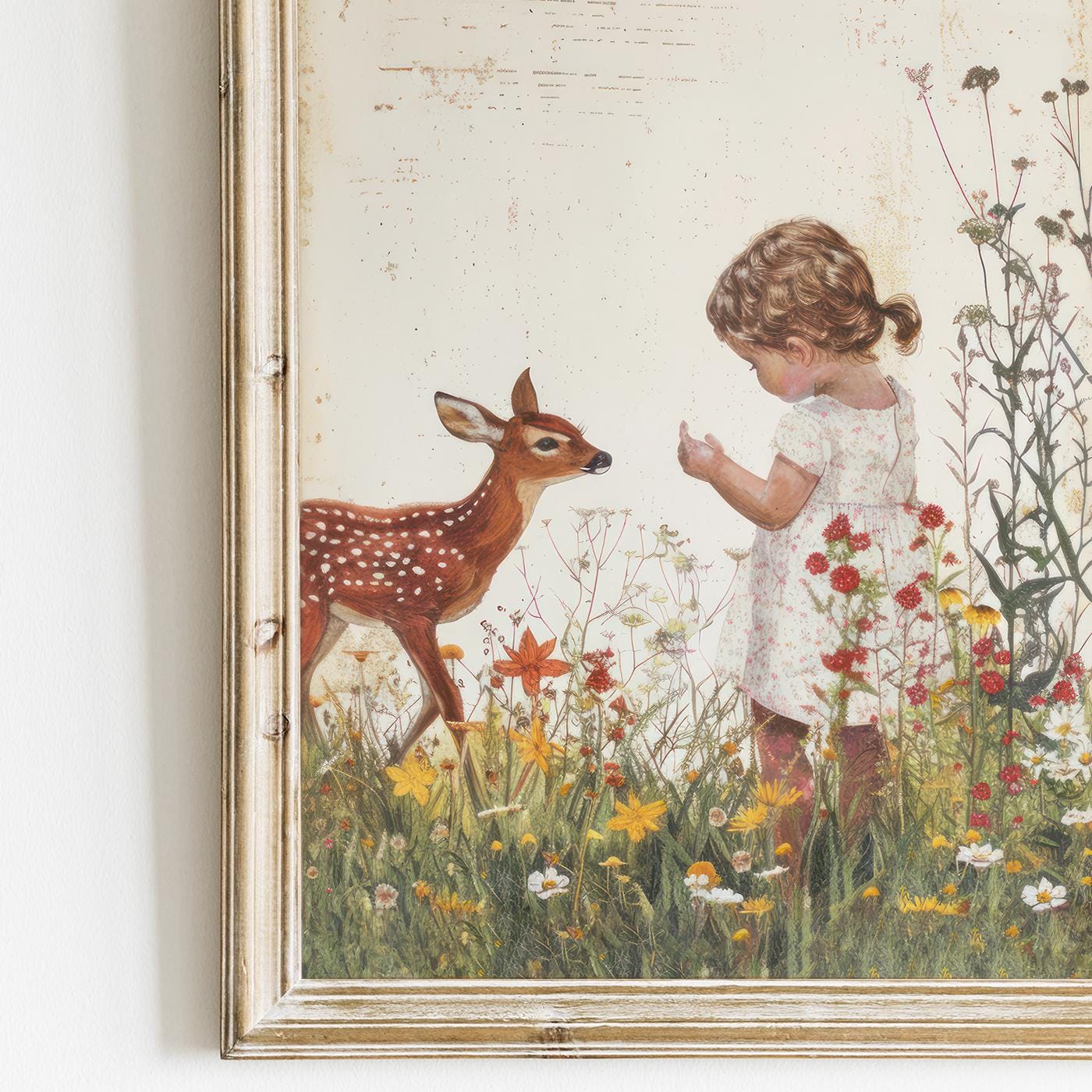 Deer Nursery Wall Art, Animal Nursery Print, Forest Animals, Deer Nursery Decor, Wildflower Girl Room, Deer Kids, Printable Girl Wall Art - My Store