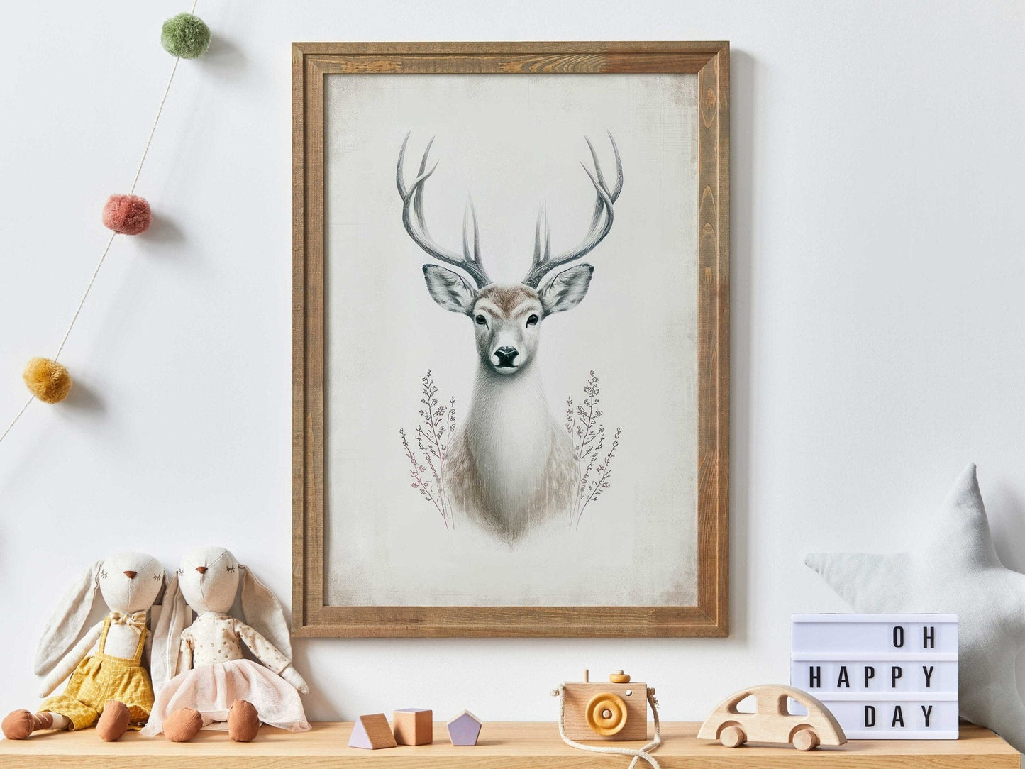Deer Wall Art, Forest Animal Decor, Modern Farmhouse Print - WildfieldPrints