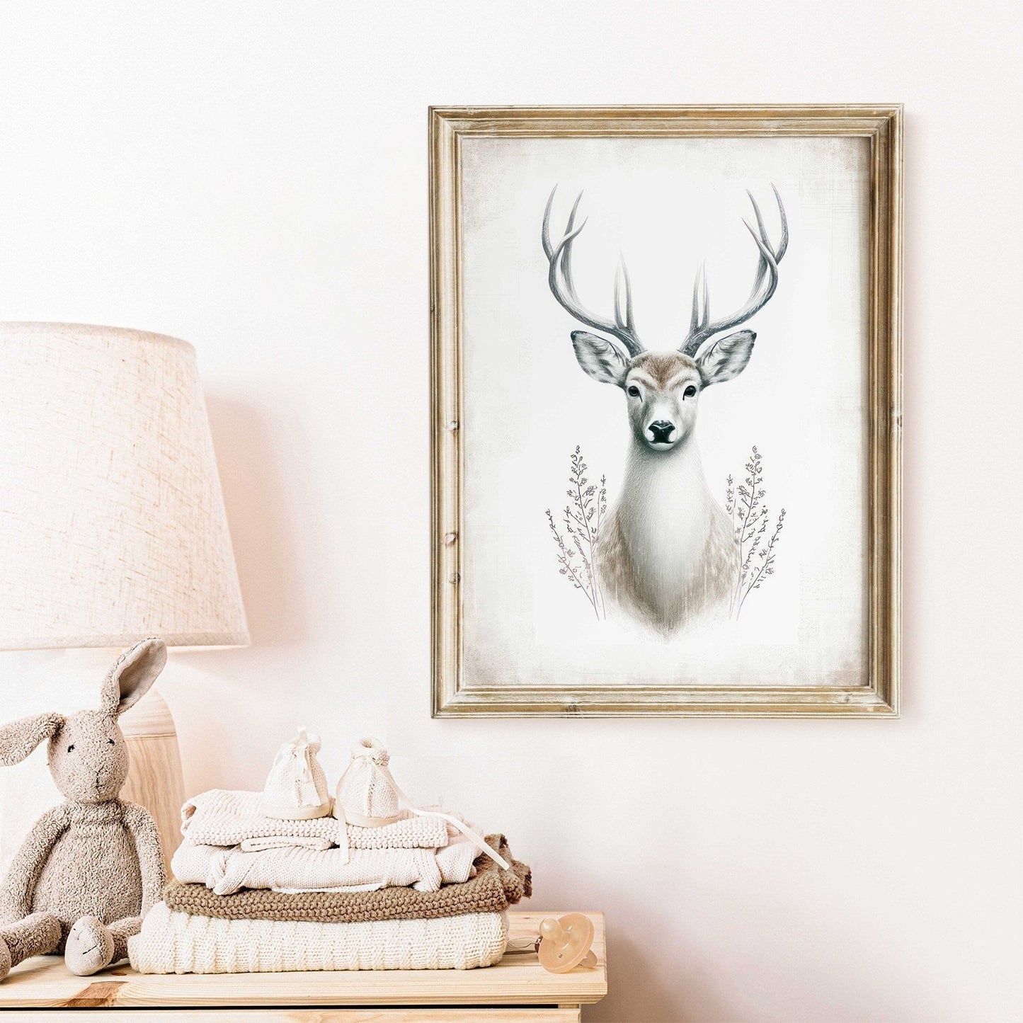 Deer Wall Art, Forest Animal Decor, Modern Farmhouse Print - WildfieldPrints