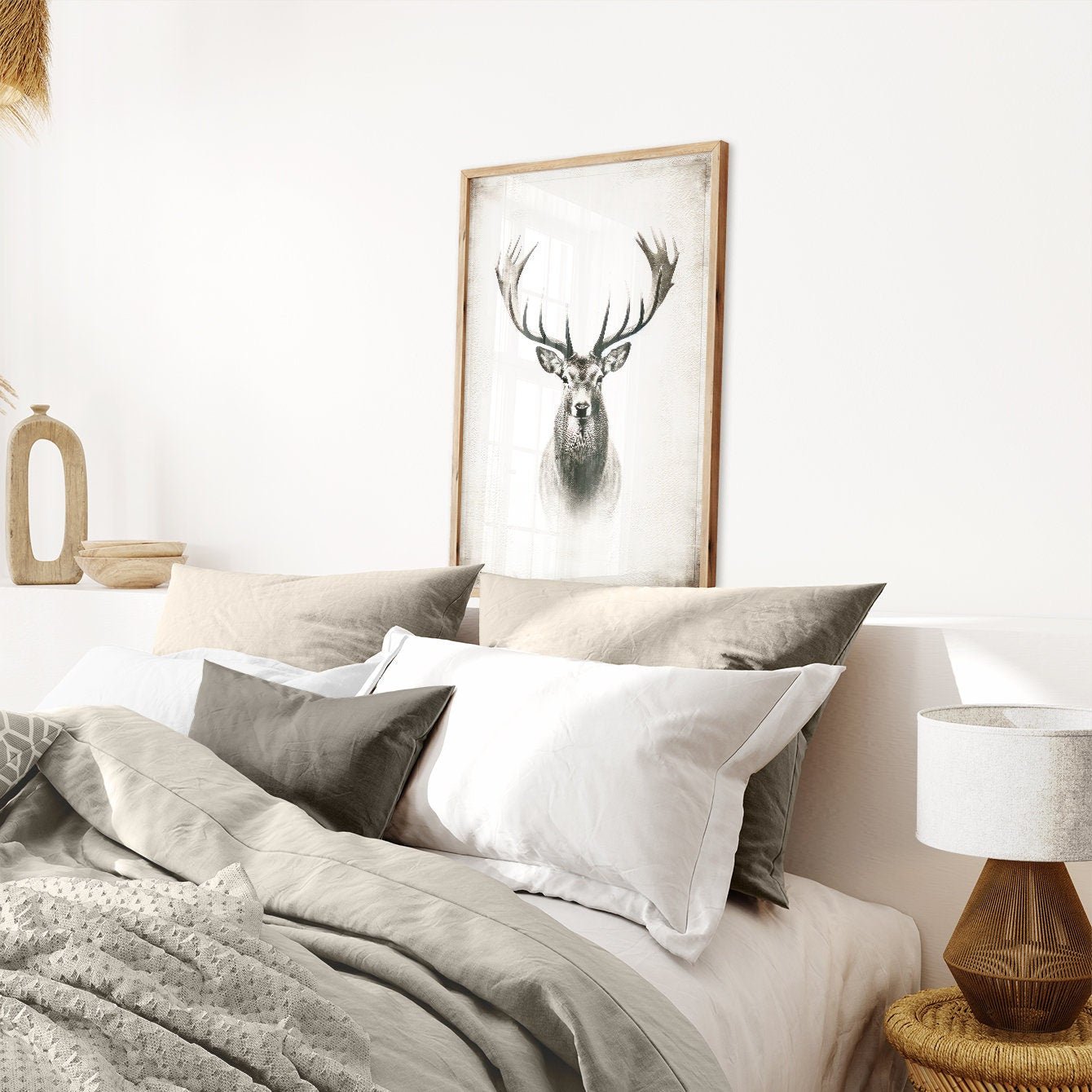 Deer Wall Art, Forest Animal Decor, Modern Farmhouse Print - WildfieldPrints