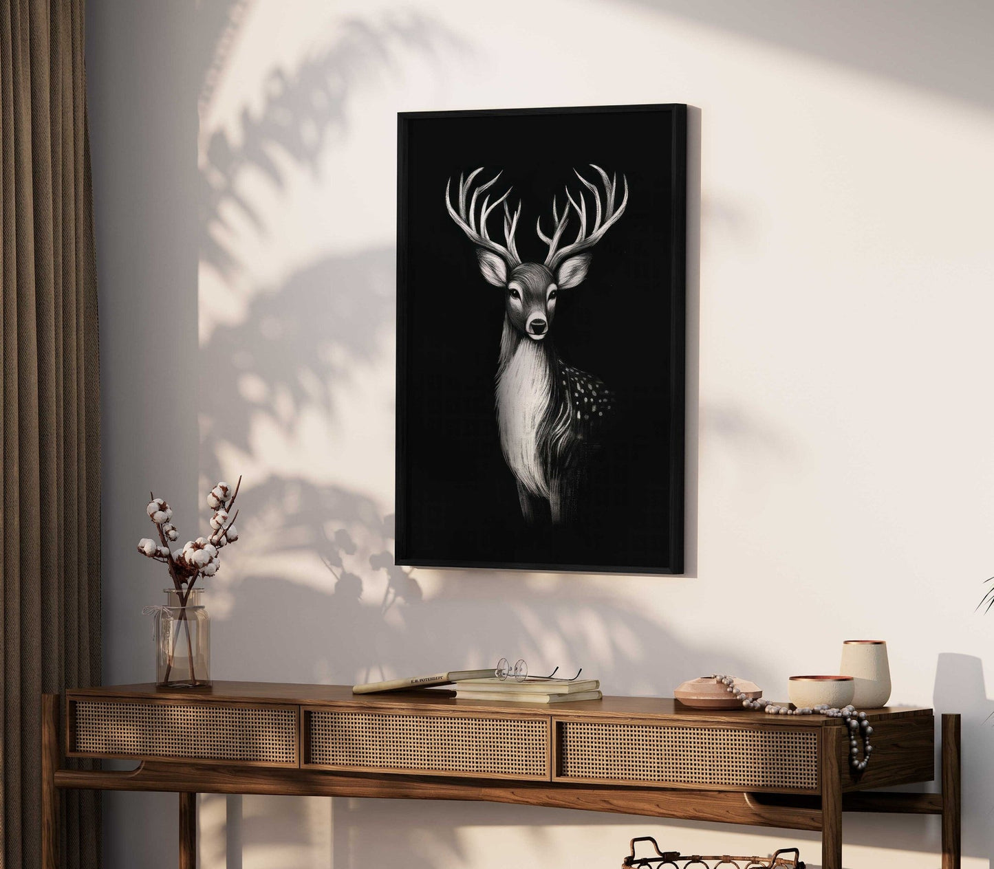 Deer Wall Art, Forest Animal Decor, Rustic Stag Print - WildfieldPrints