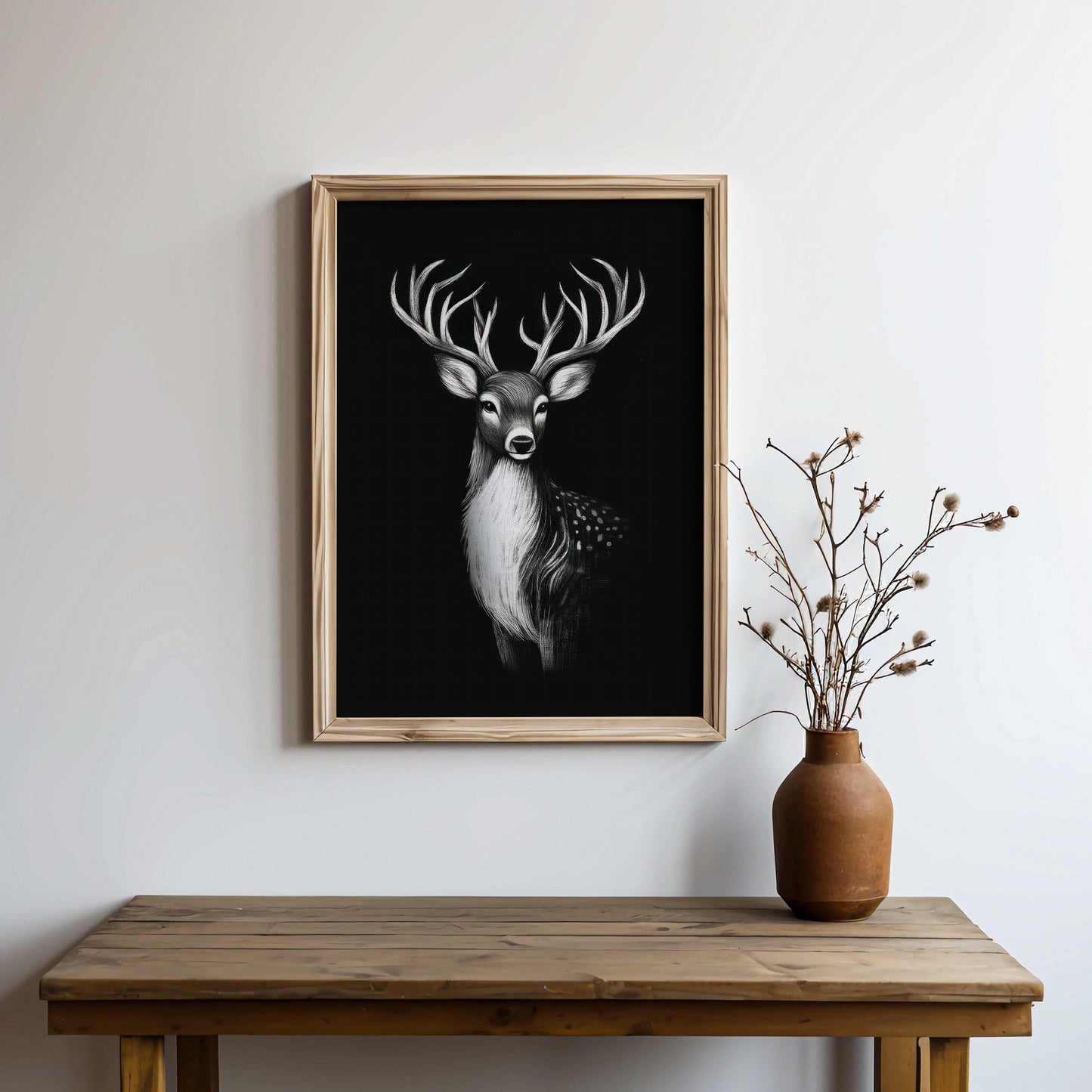 Deer Wall Art, Forest Animal Decor, Rustic Stag Print - WildfieldPrints