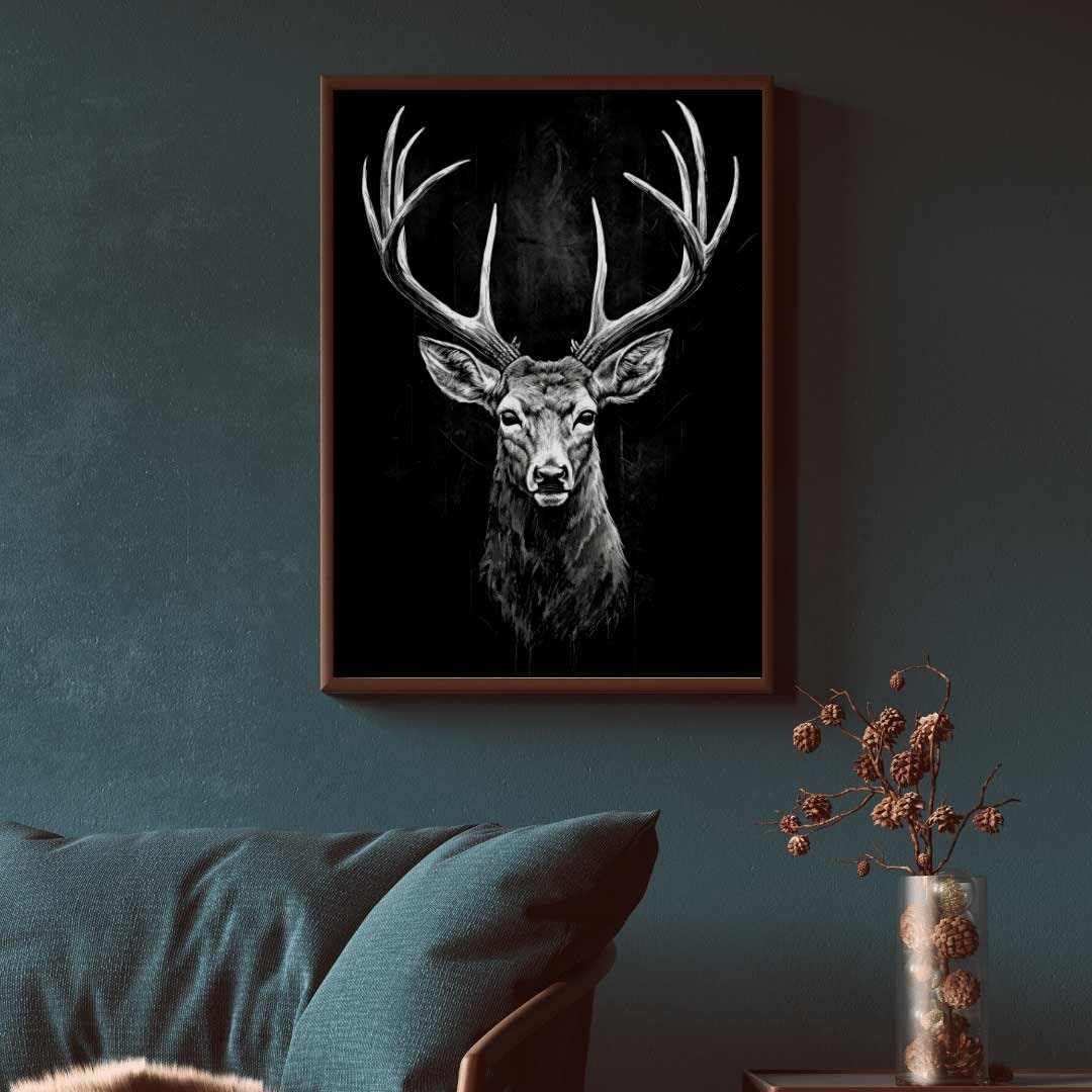 Deer Wall Art, Forest Animal Decor, Vintage Hunting Print - WildfieldPrints