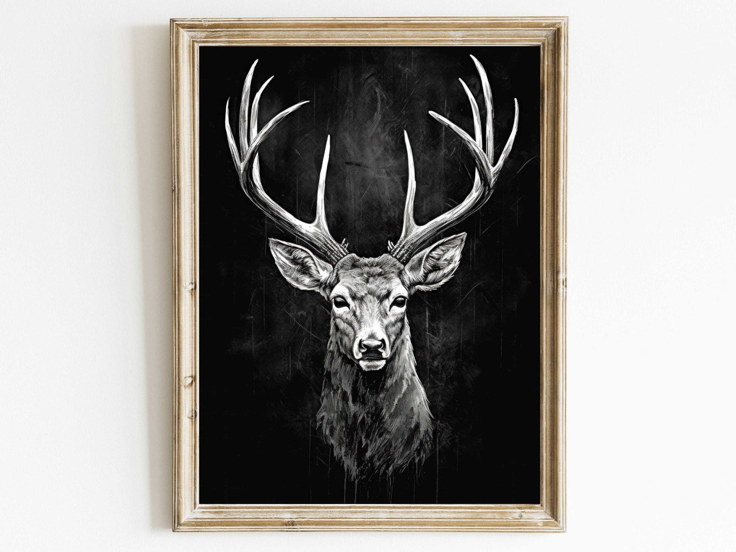 Deer Wall Art, Forest Animal Decor, Vintage Hunting Print - WildfieldPrints