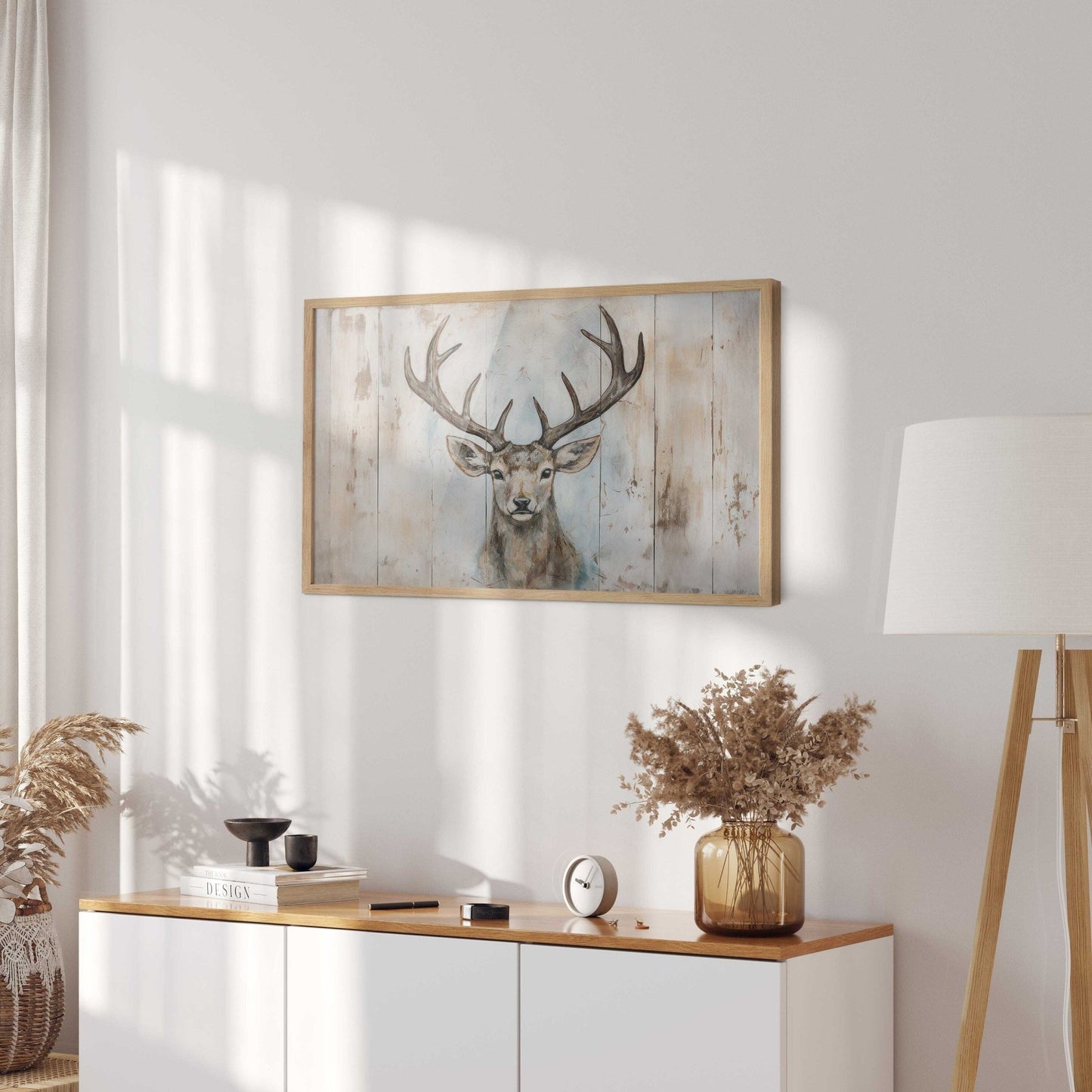 Deer Wall Art, Rustic Hunting Decor, Wood - Inspired Animal Print - WildfieldPrints