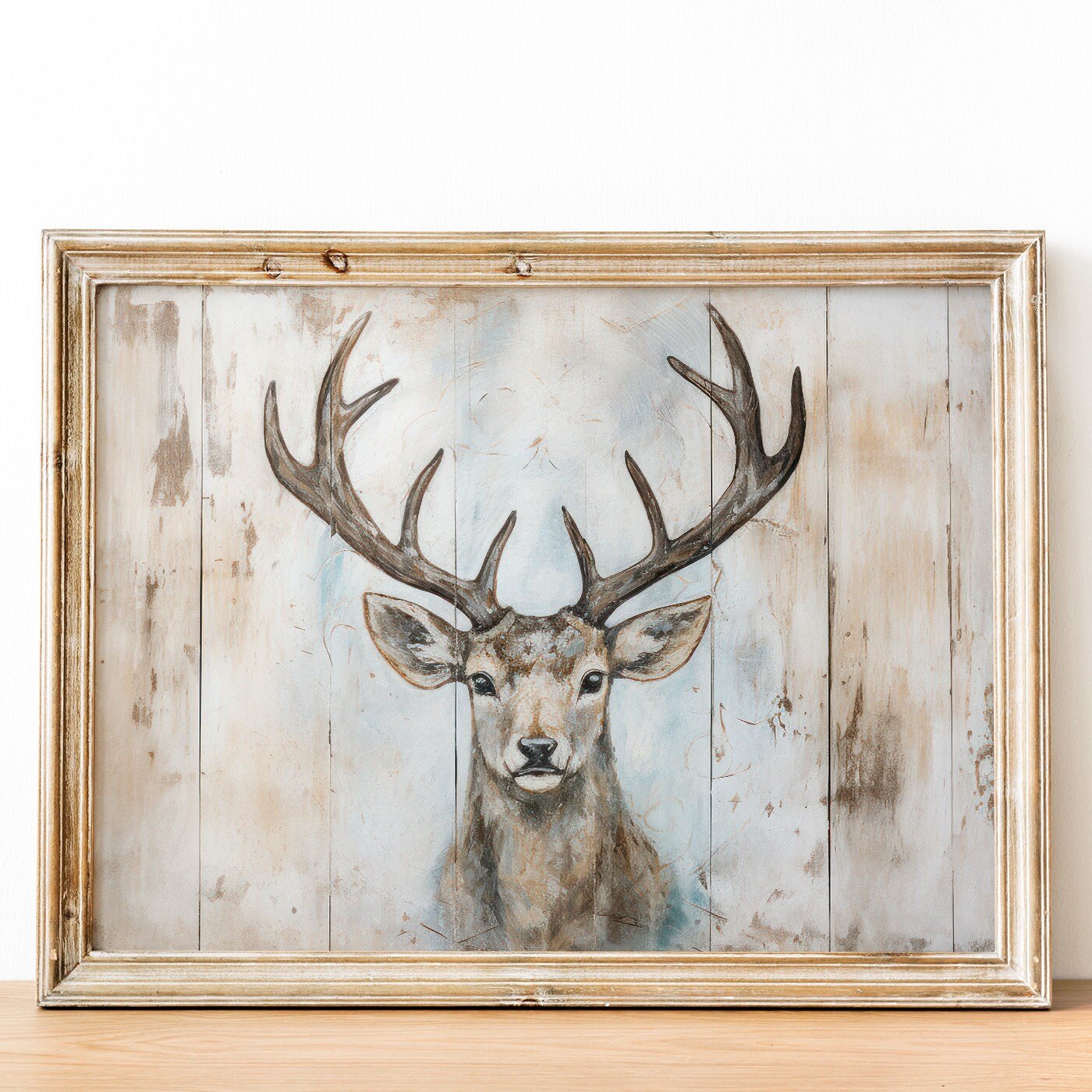 Deer Wall Art, Rustic Hunting Decor, Wood - Inspired Animal Print - WildfieldPrints