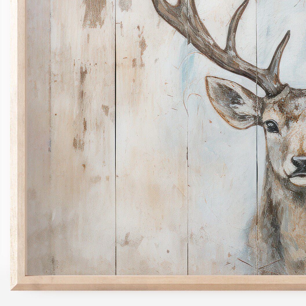Deer Wall Art, Rustic Hunting Decor, Wood - Inspired Animal Print - WildfieldPrints