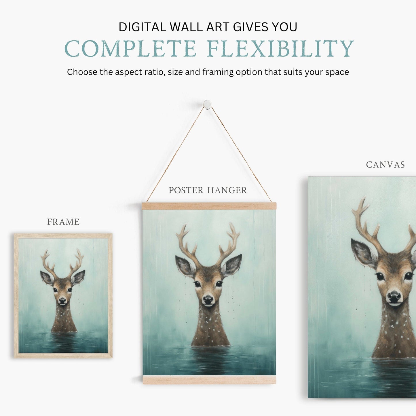 Deer Wall Art, Woodland Forest Decor, Nursery Animal Print - WildfieldPrints