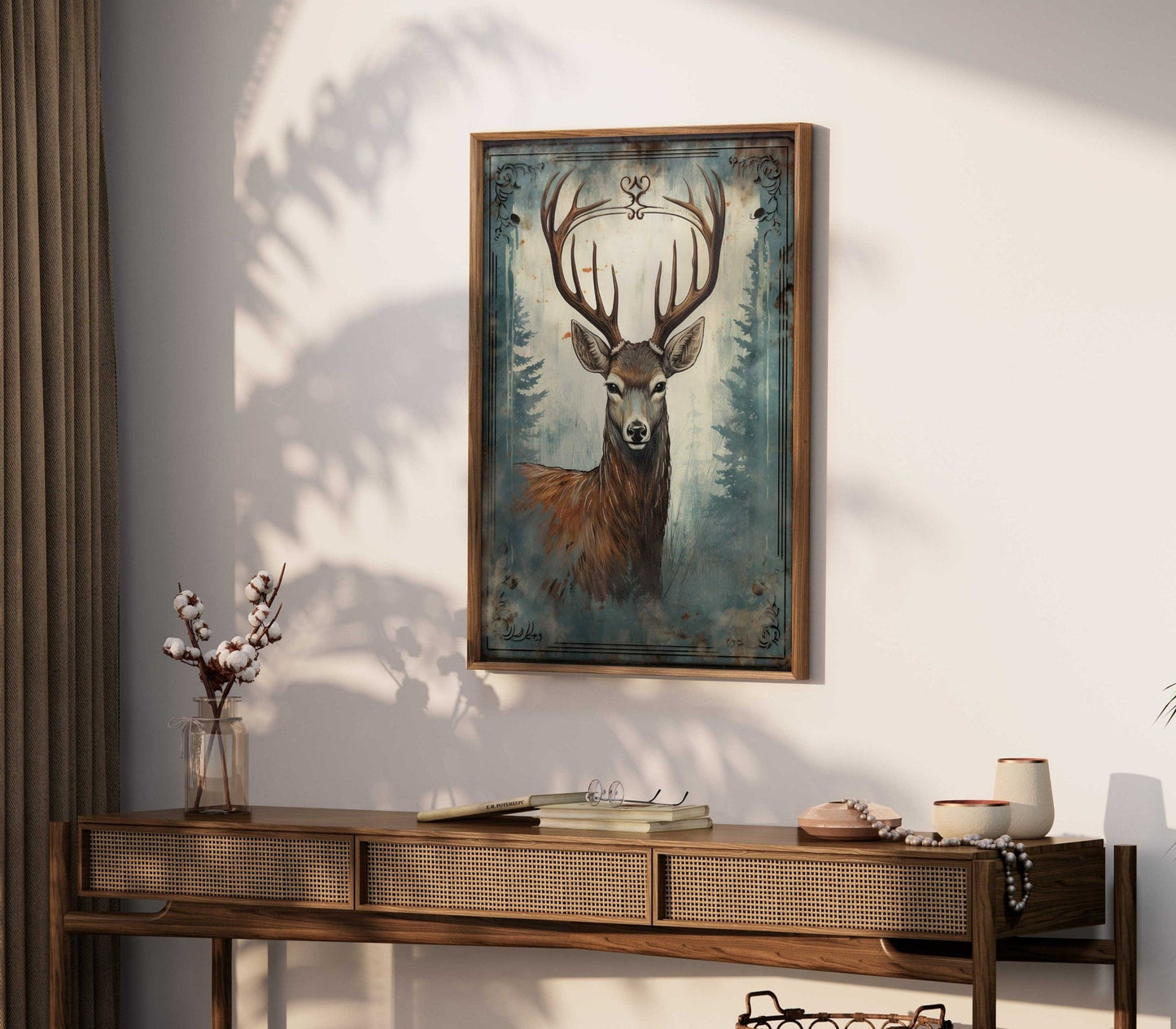 Deer Wall Decor, Forest Animal Art, Rustic Nature Design - WildfieldPrints