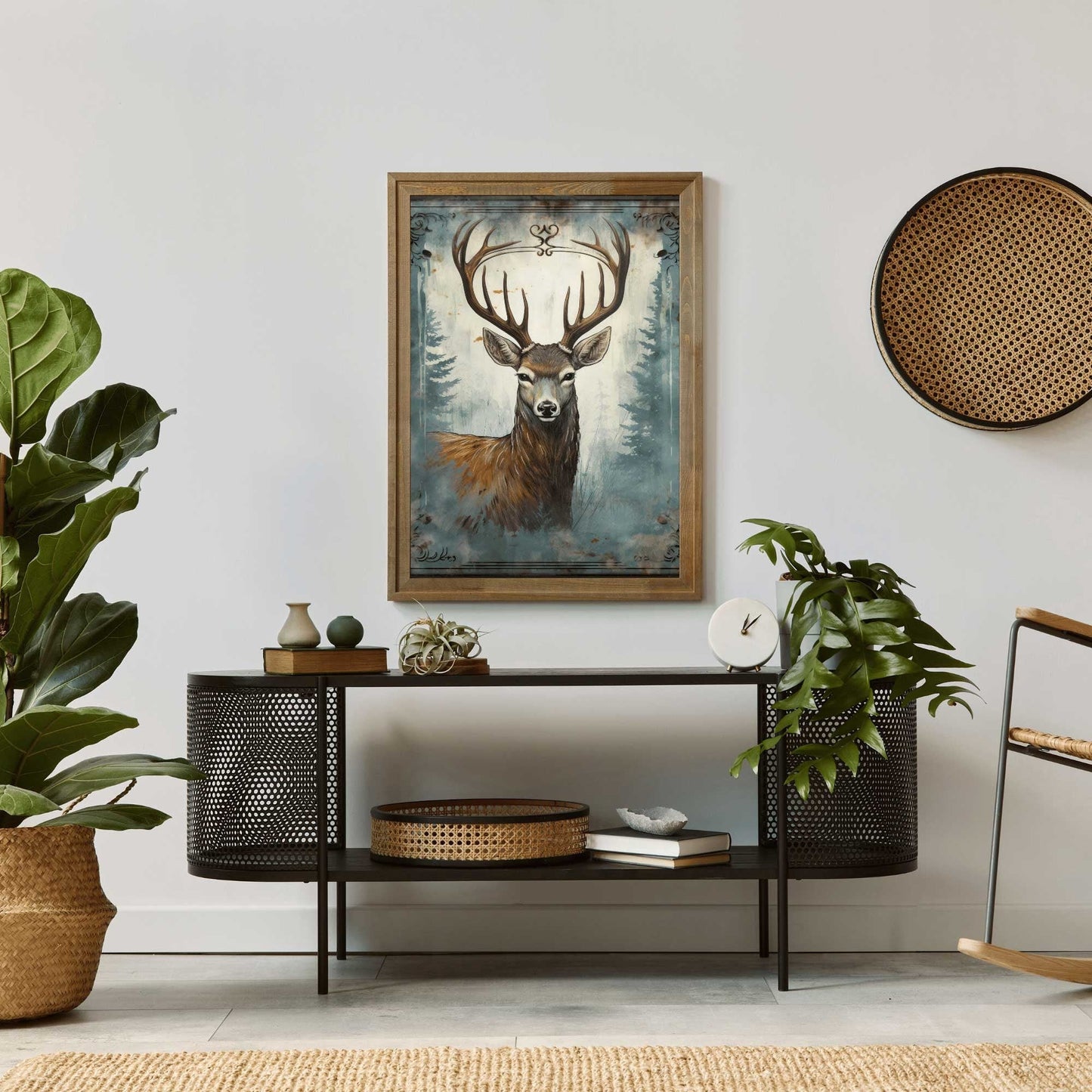 Deer Wall Decor, Forest Animal Art, Rustic Nature Design - WildfieldPrints