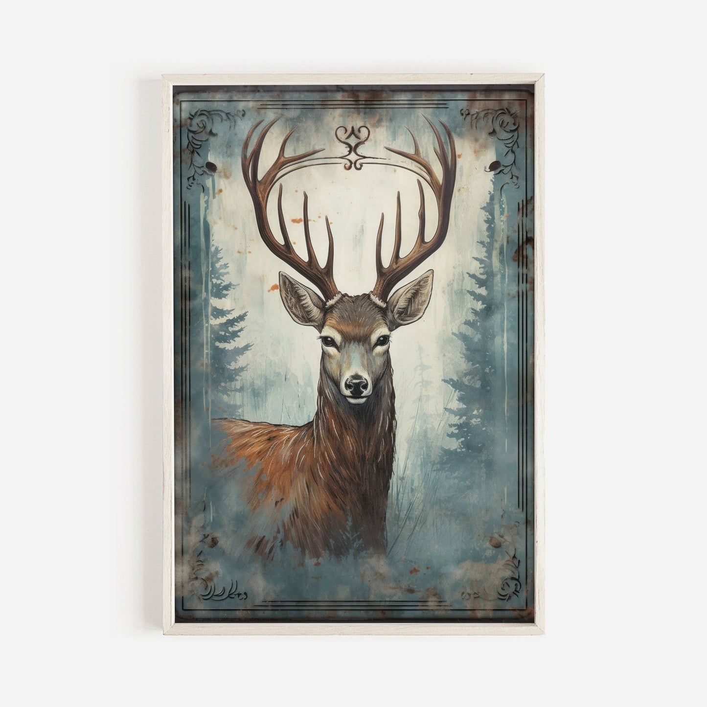 Deer Wall Decor, Forest Animal Art, Rustic Nature Design - WildfieldPrints