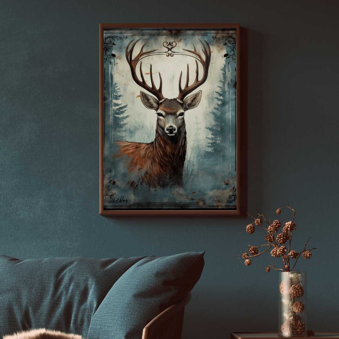 Deer Wall Decor, Forest Animal Art, Rustic Nature Design - WildfieldPrints